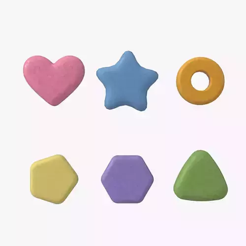 Set of different shaped pills with 4K PBR textures Low-poly 3D model