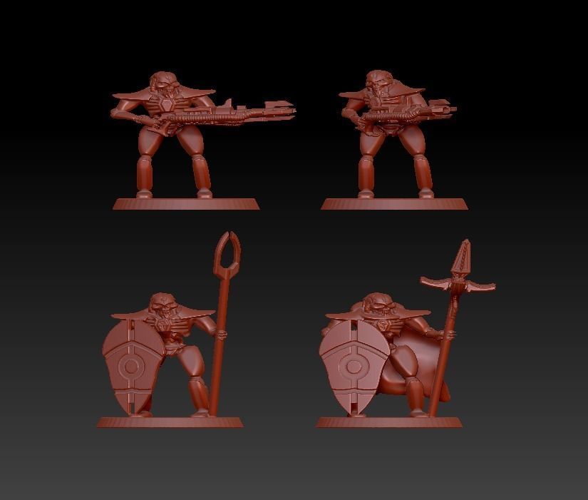 EPIC - ARMAGEDDON SET 24- XenoCyborg FORCE set 13 Soldiers 3D model 3D ...