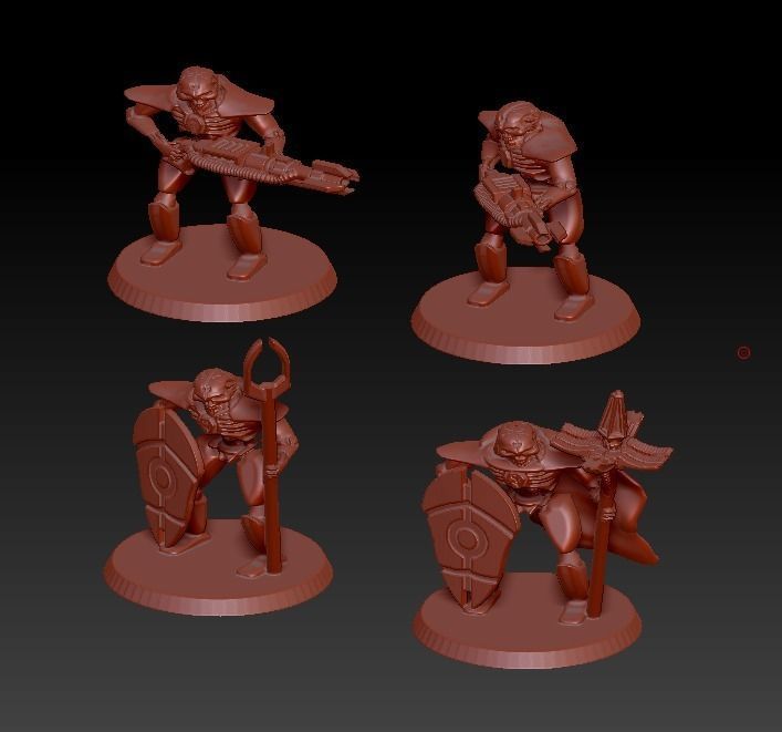 EPIC - ARMAGEDDON SET 24- XenoCyborg FORCE set 13 Soldiers 3D model 3D ...
