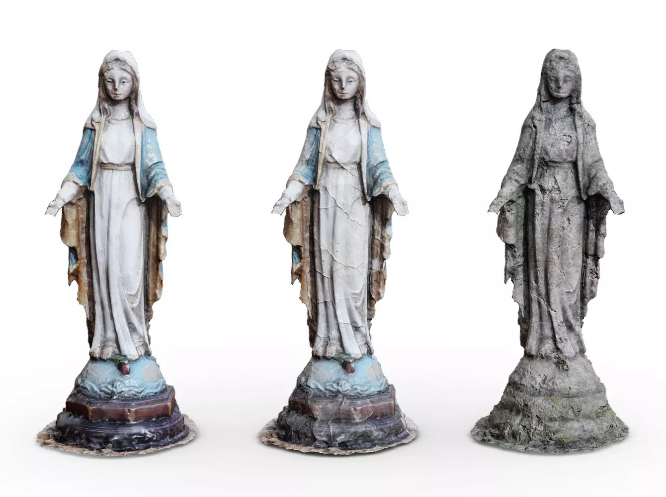 Saint Mary Statue Low-poly 3D model_0