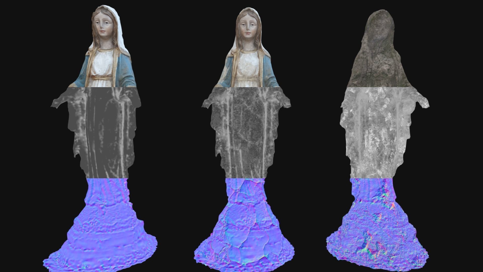 Saint Mary Statue Low-poly 3D model_3