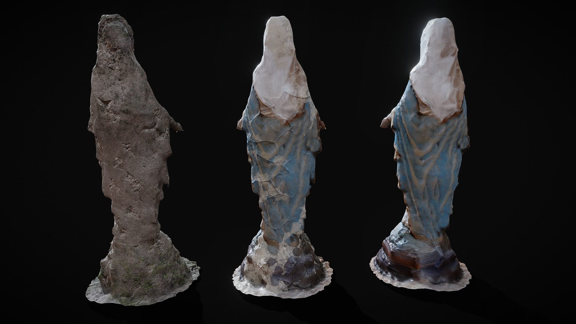 Saint Mary Statue Low-poly 3D model_2