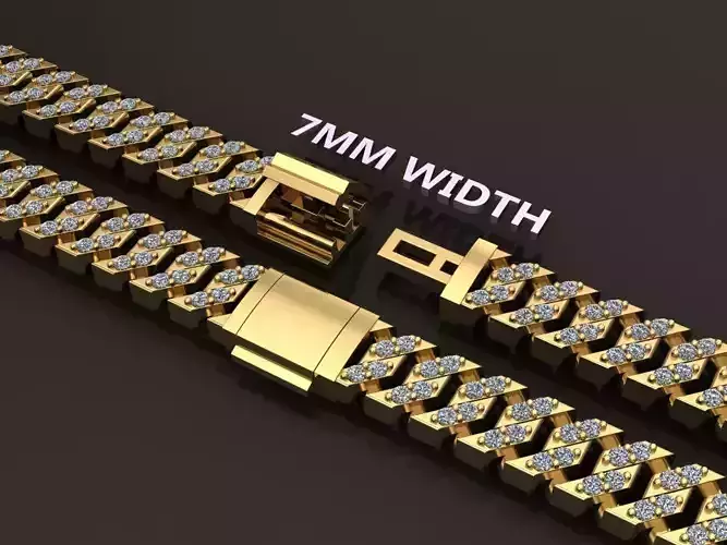 Cuban Diamond Chain Link Box Style 7MM WIDTH