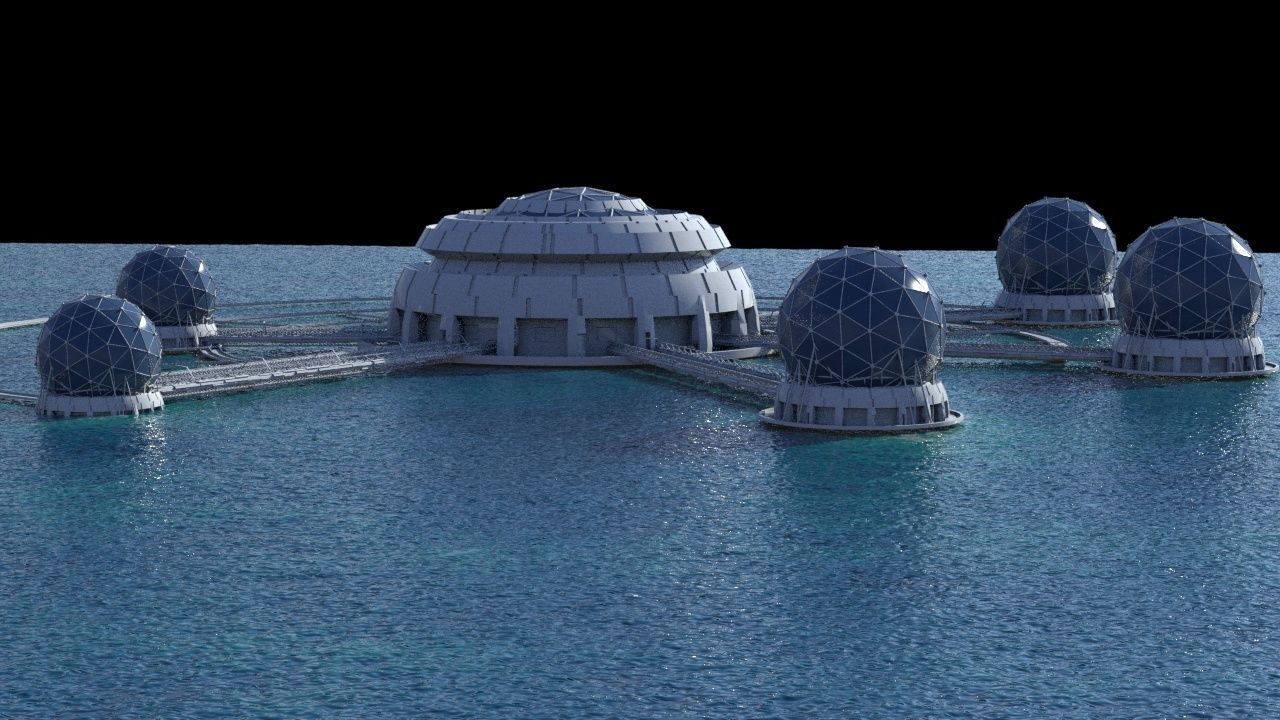 Sci fi Futuristic City Building 3D model_4