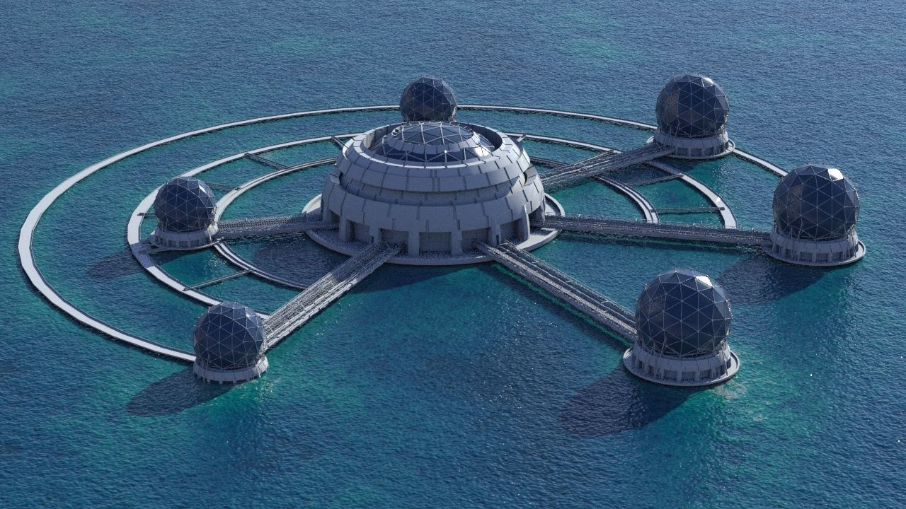 Sci fi Futuristic City Building 3D model_3