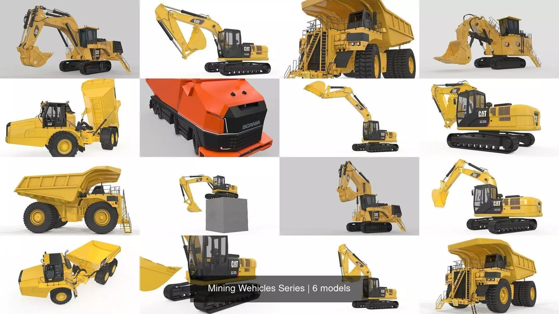 Mining Wehicles Series 3D Model Collection_0