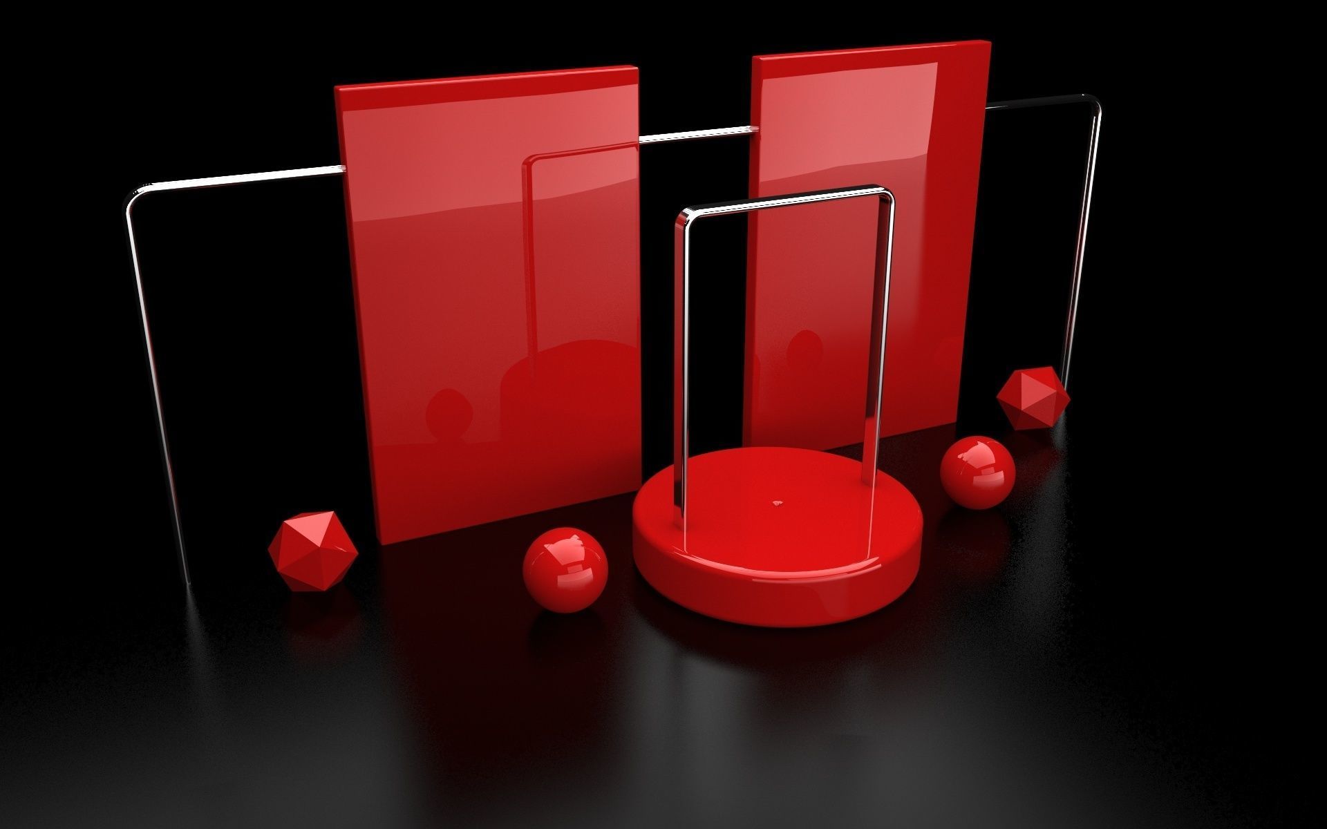 Modern minimalist podium display  3D model_1