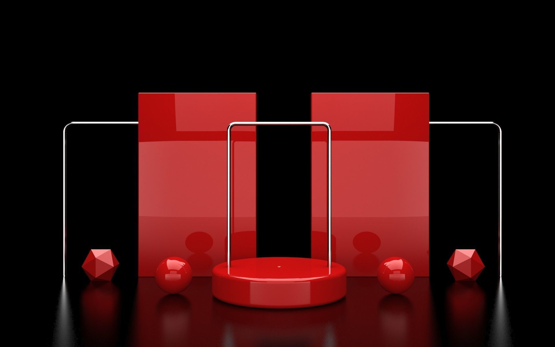 Modern minimalist podium display  3D model_2