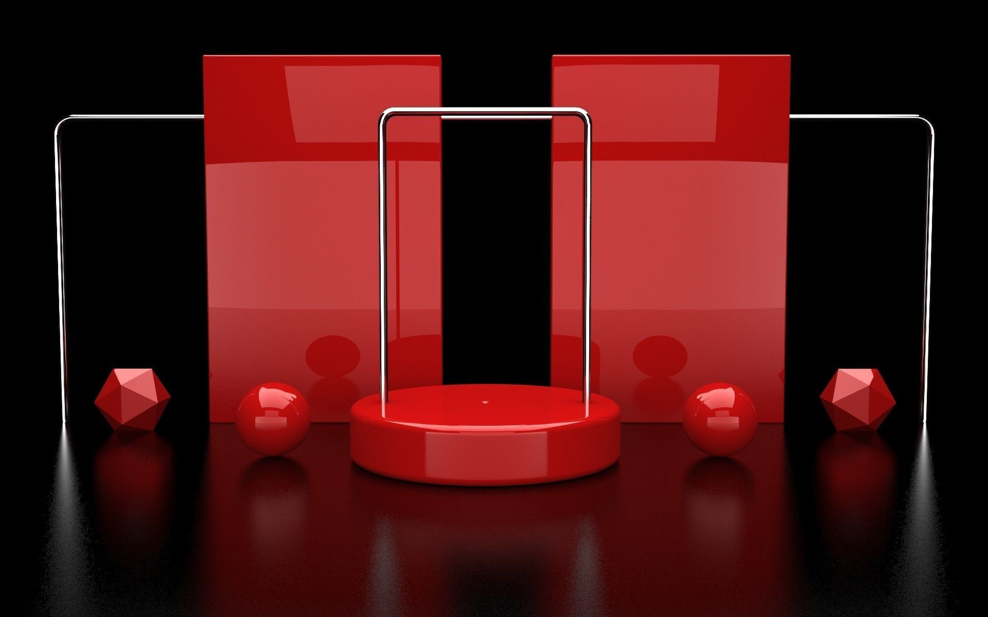 Modern minimalist podium display  3D model_3