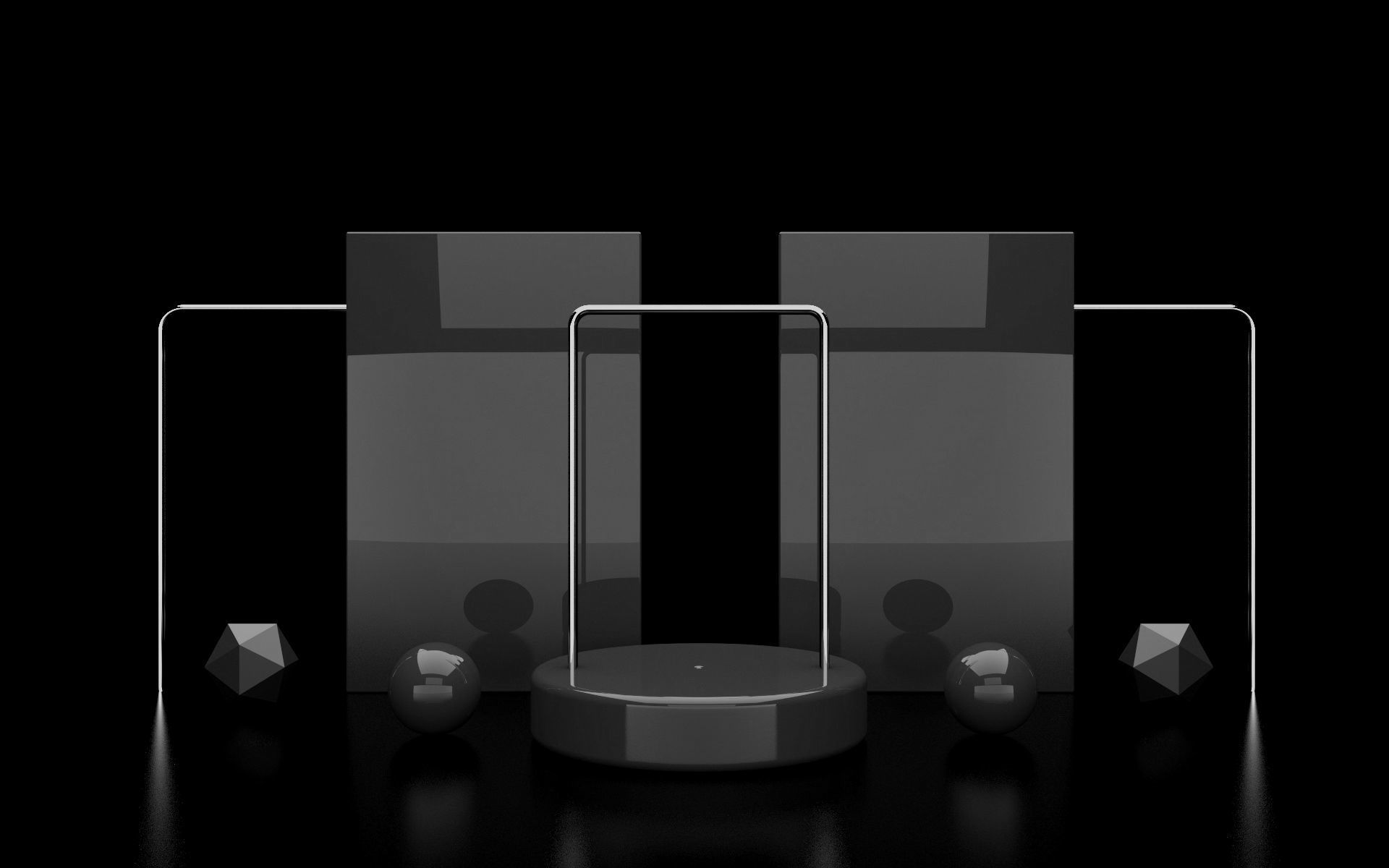 Modern minimalist podium display  3D model_5