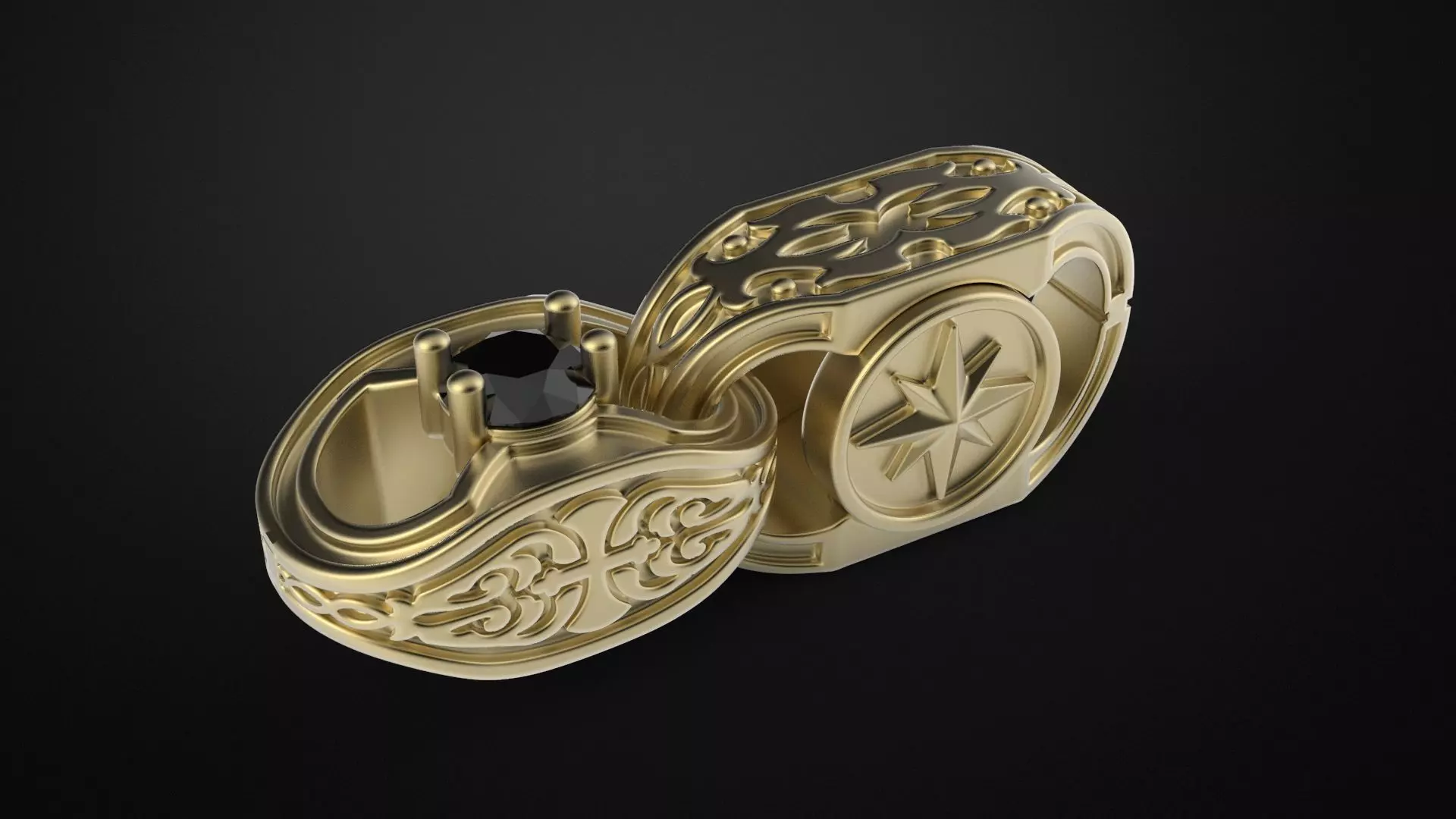 Chain with patterns and wind rose 3D print model