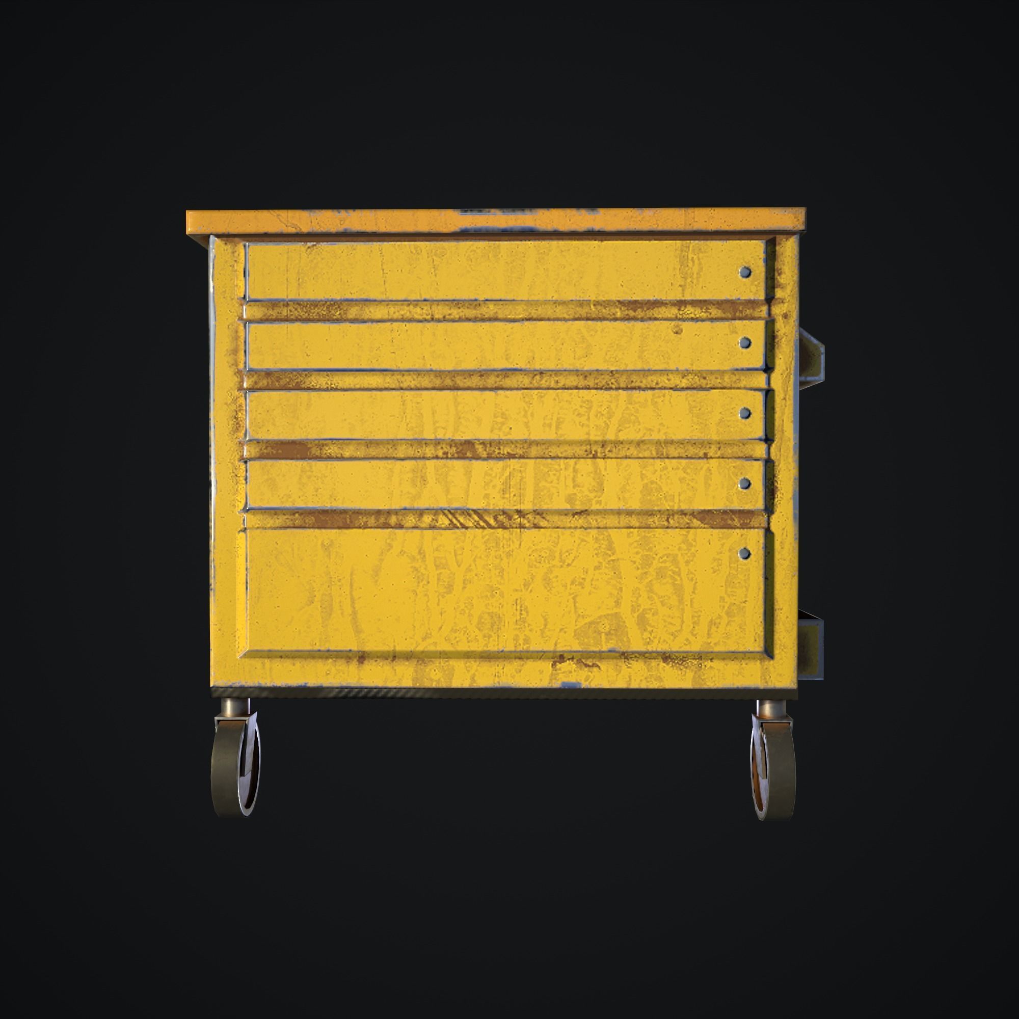Old dust toolbox Low-poly 3D model_8