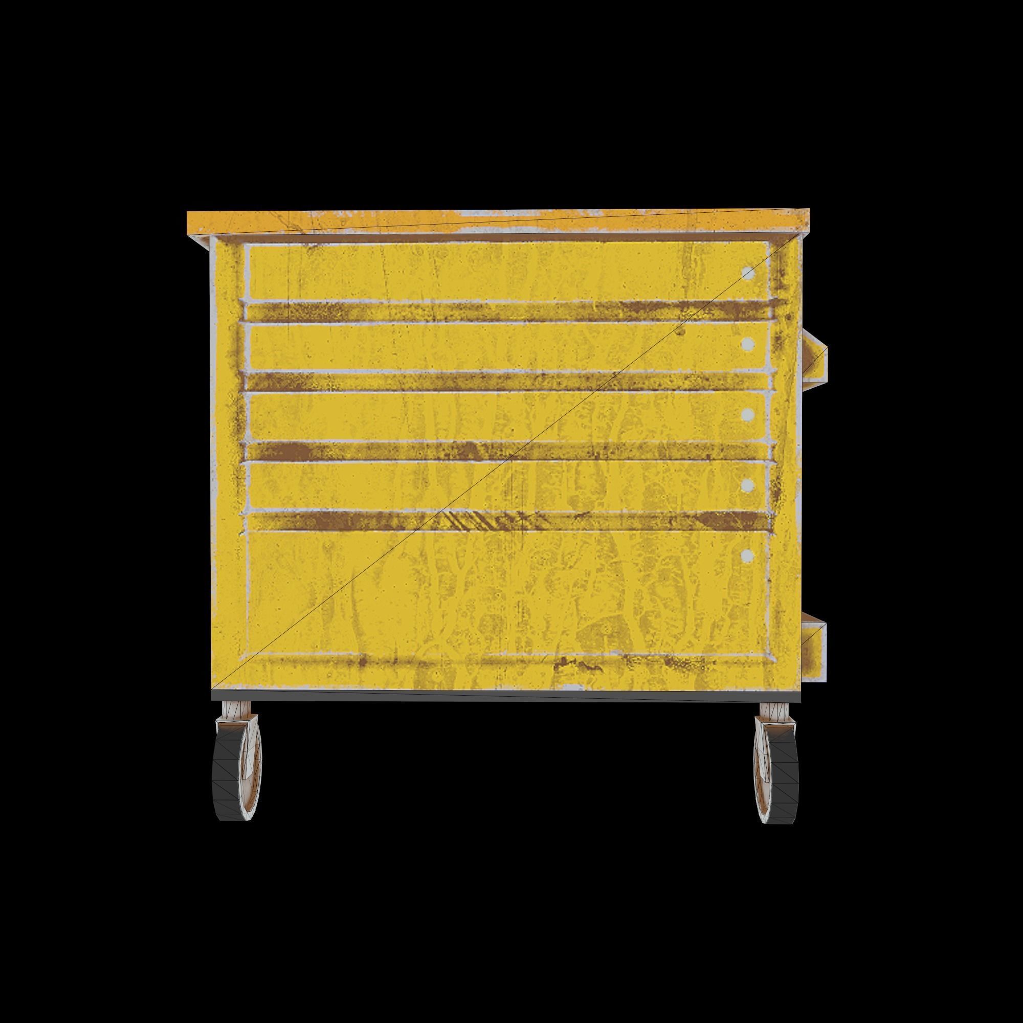 Old dust toolbox Low-poly 3D model_9