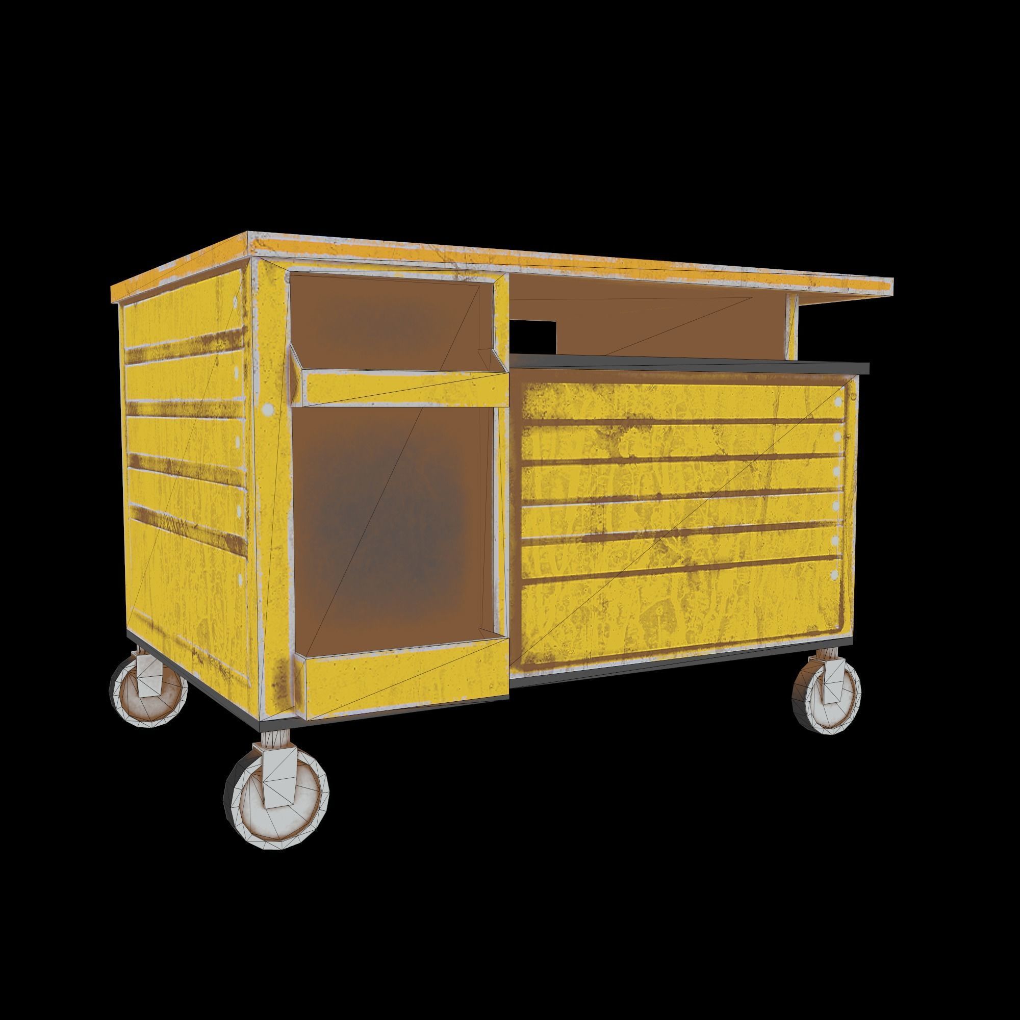 Old dust toolbox Low-poly 3D model_1