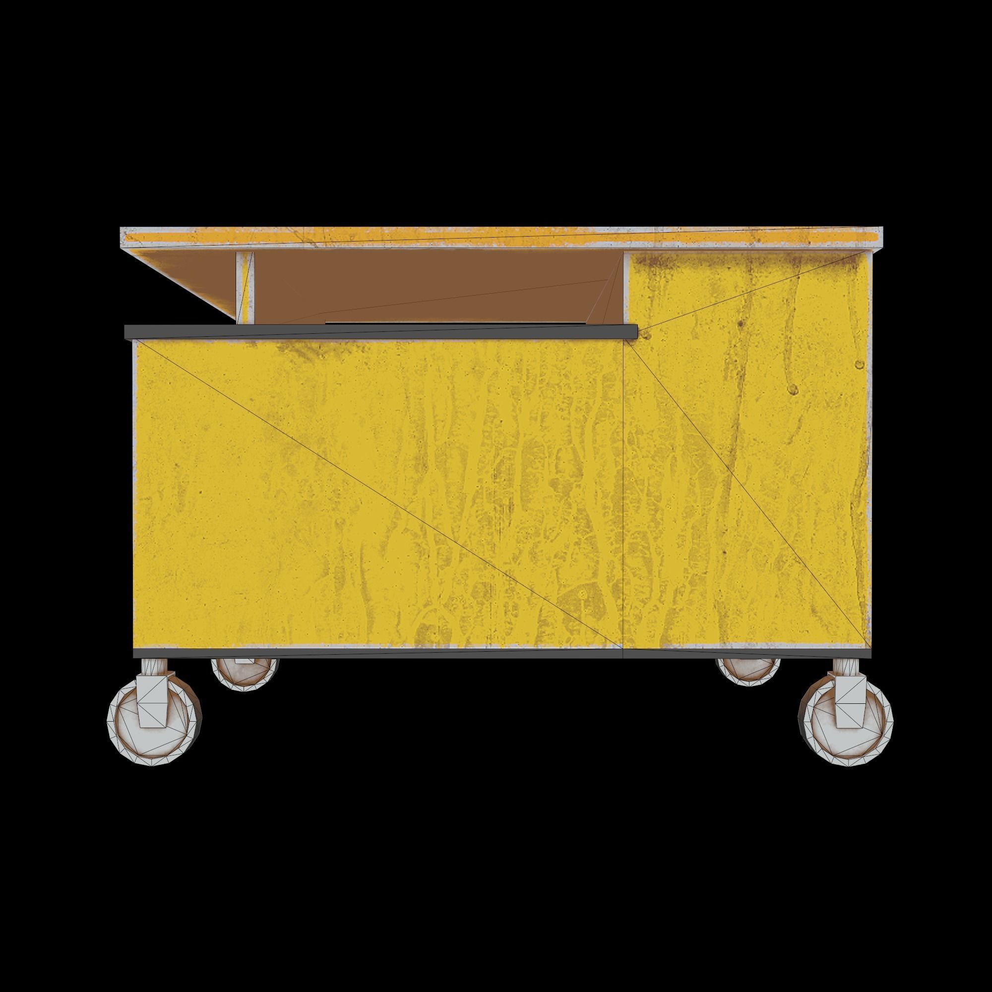 Old dust toolbox Low-poly 3D model_7