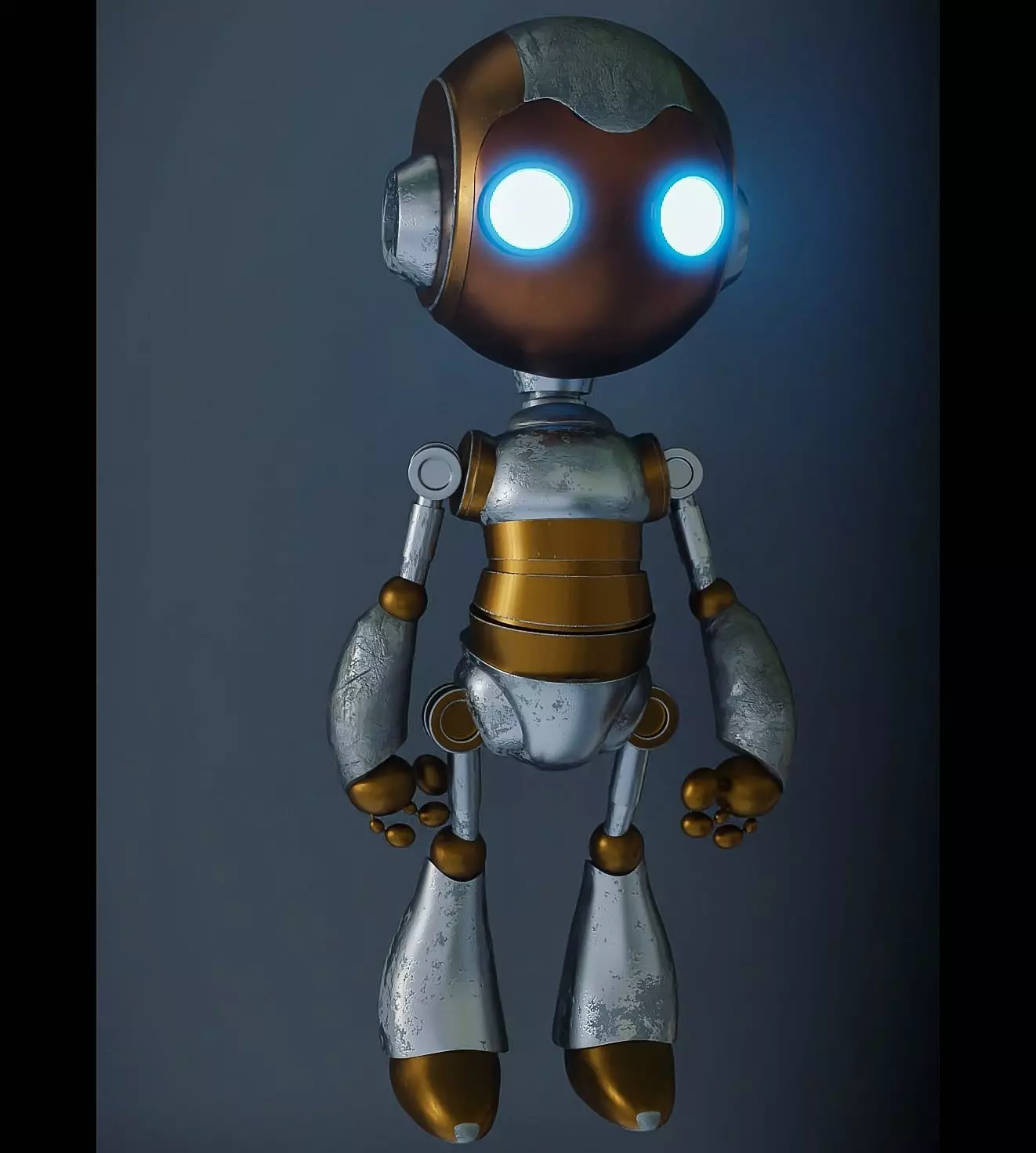 Robot with eyes 3D model_0