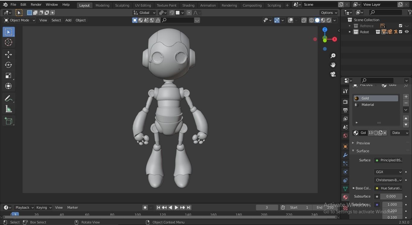 Robot with eyes 3D model_2
