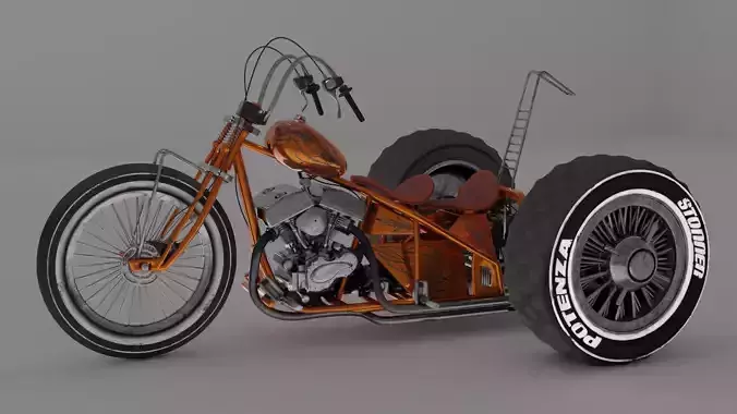 Trike Custom Motorcycle 3D model