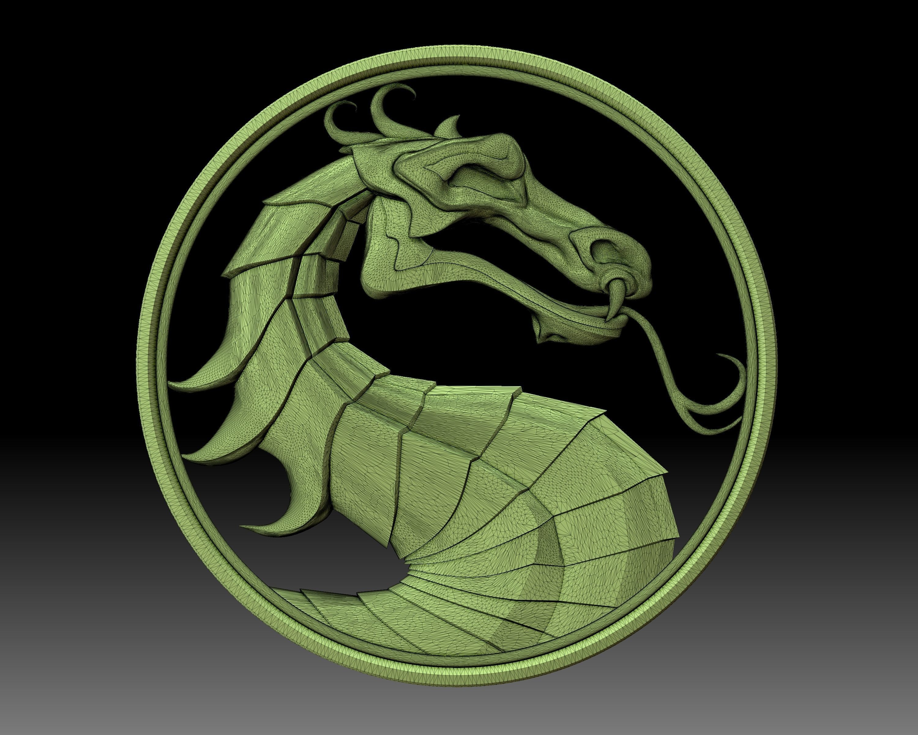 Mortal Kombat Sign Logo 3D printable 3D print model_9
