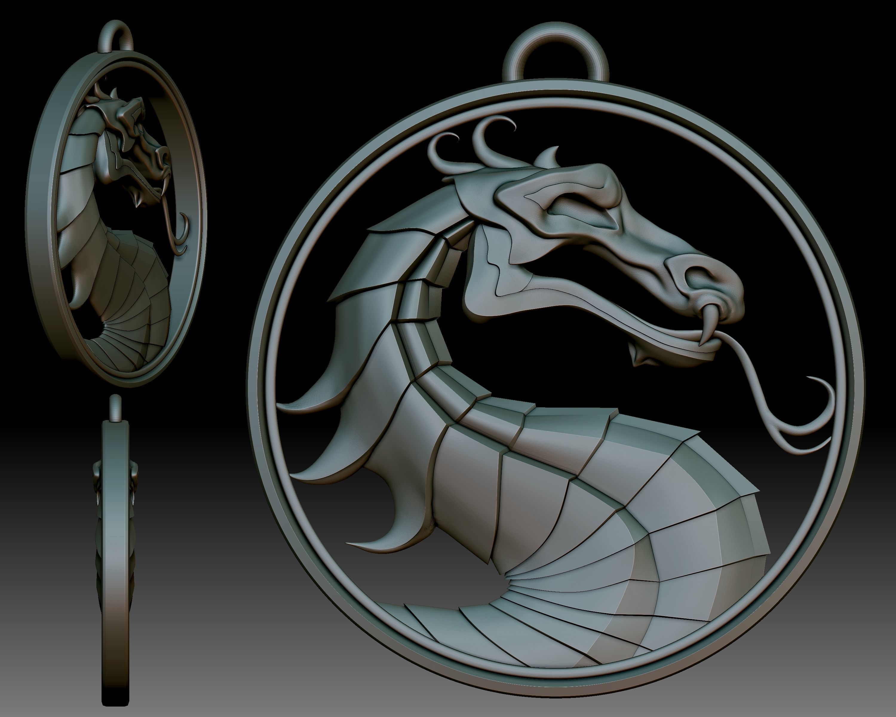 Mortal Kombat Sign Logo 3D printable 3D print model_3