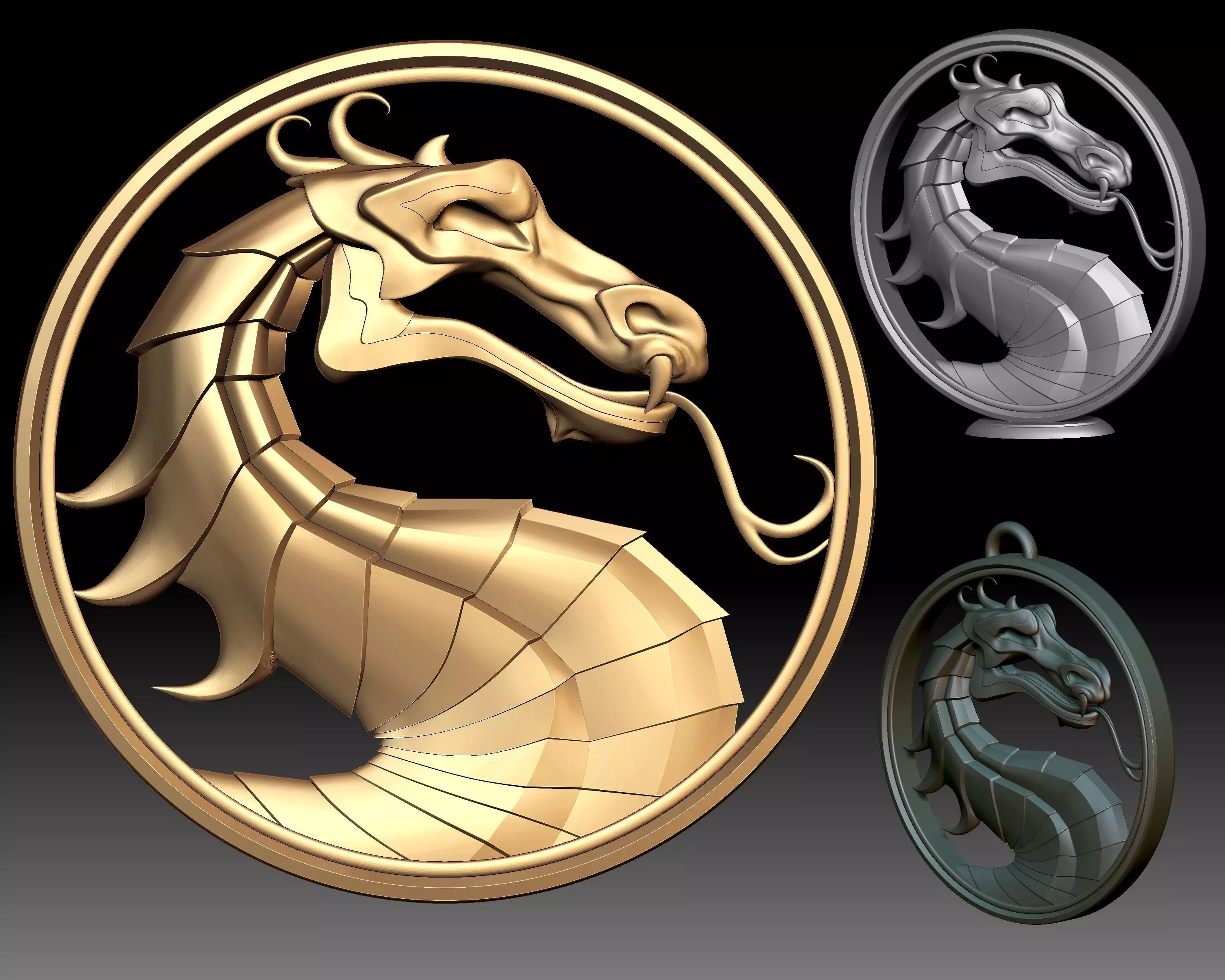 Mortal Kombat Sign Logo 3D printable 3D print model_0