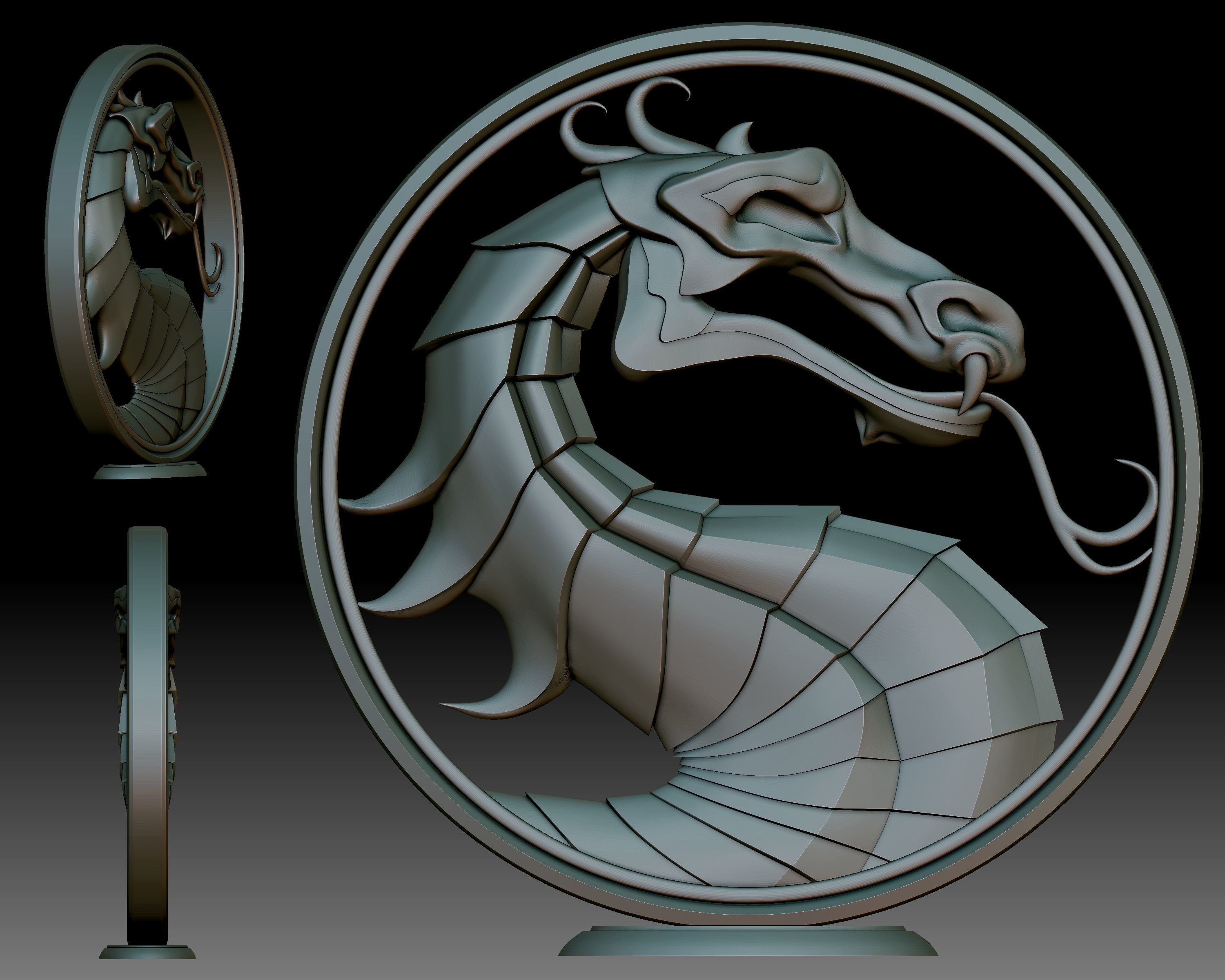 Mortal Kombat Sign Logo 3D printable 3D print model_7