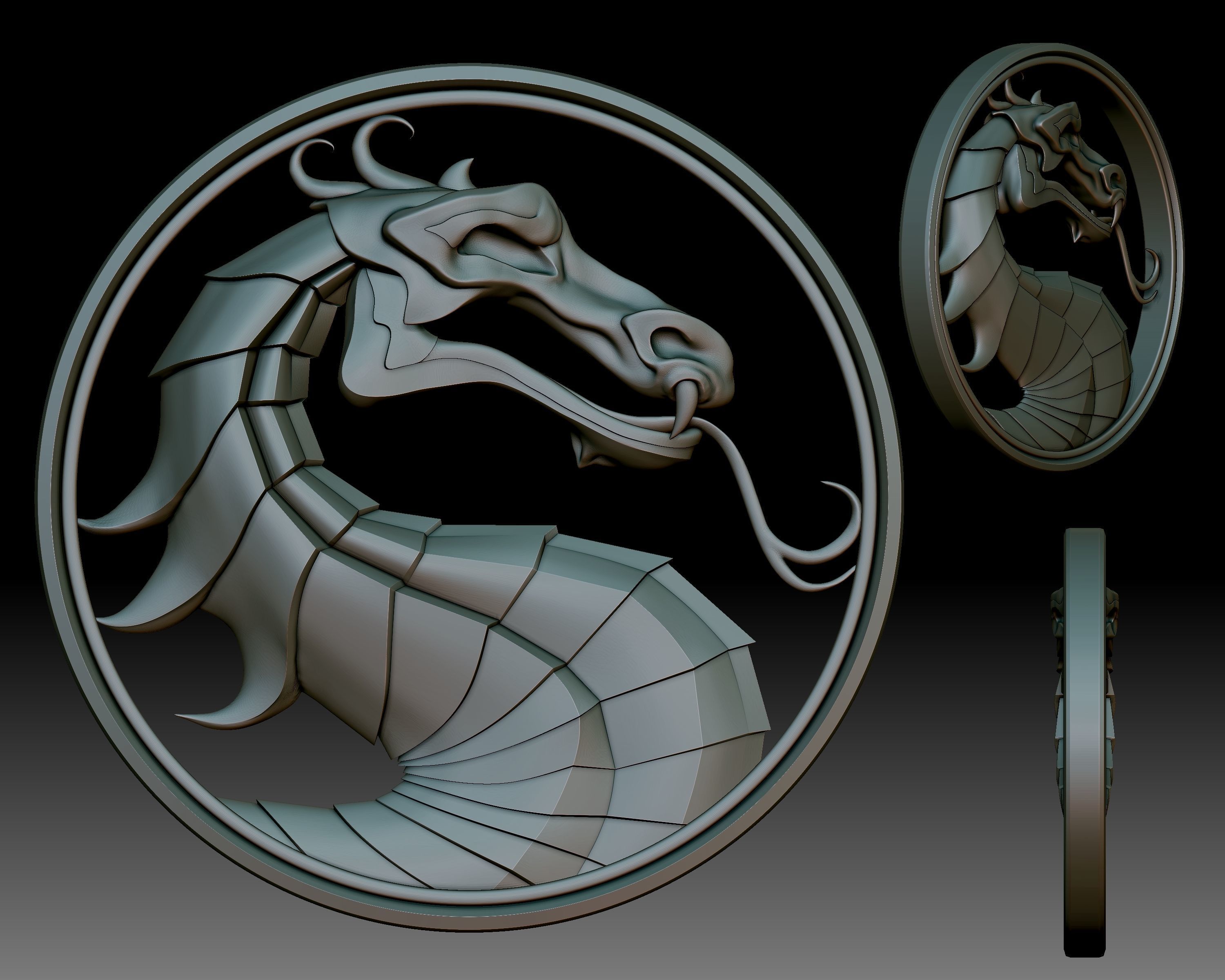 Mortal Kombat Sign Logo 3D printable 3D print model_4
