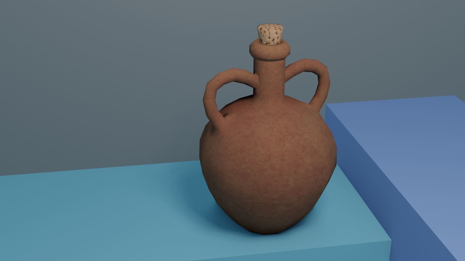 Pot set 1 clay Low-poly 3D model_4