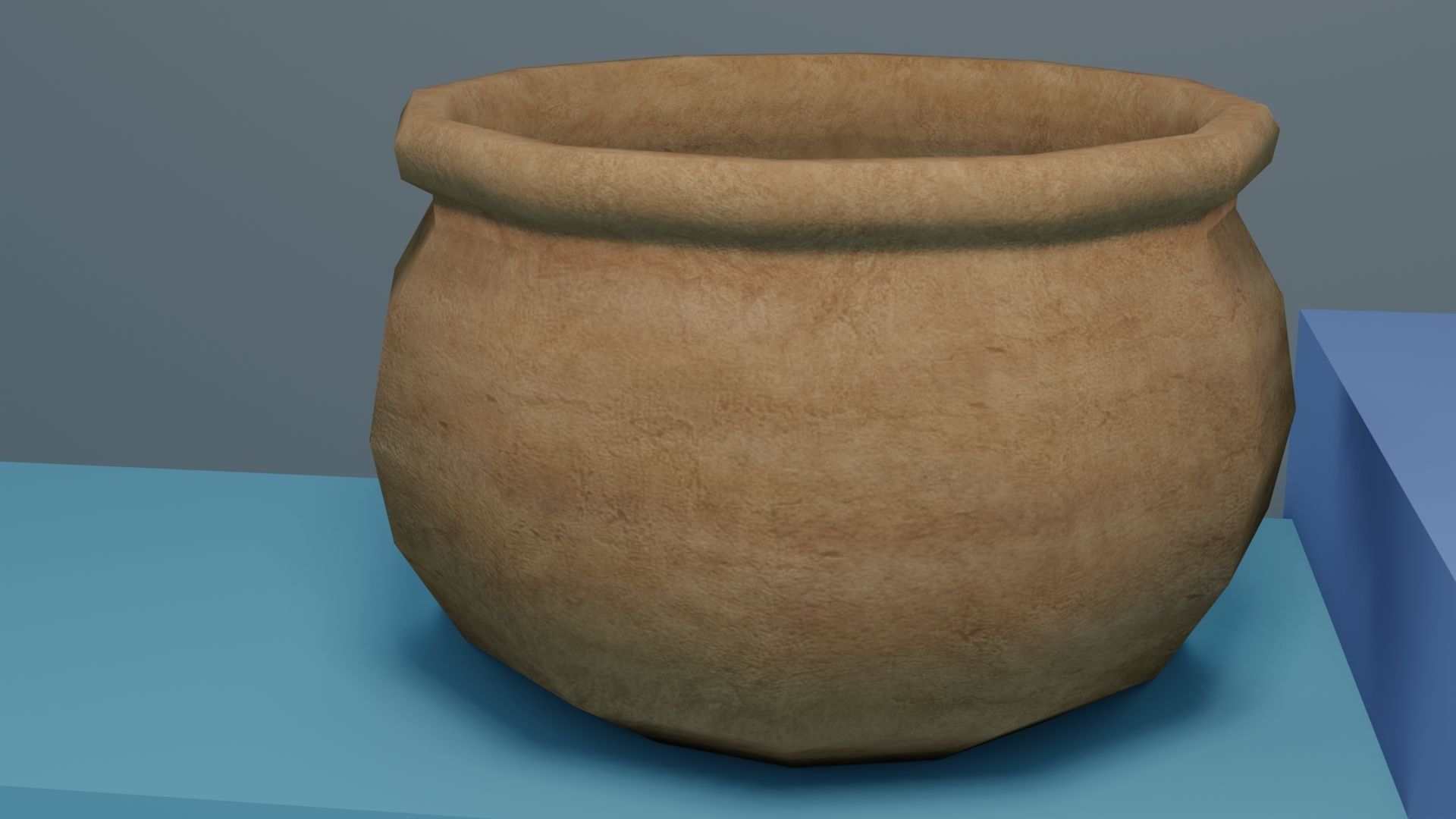 Pot set 1 clay Low-poly 3D model_6