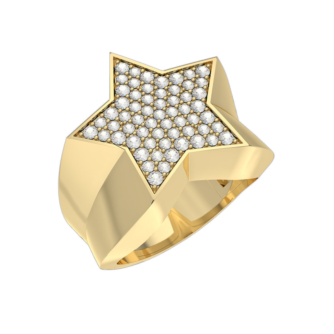 N204 Star ring 3D print model_5