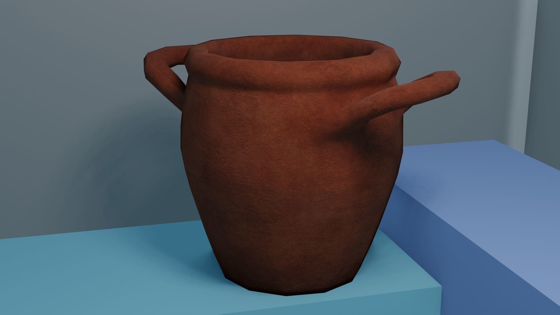 Pot set 2 jar with face Low-poly 3D model_3