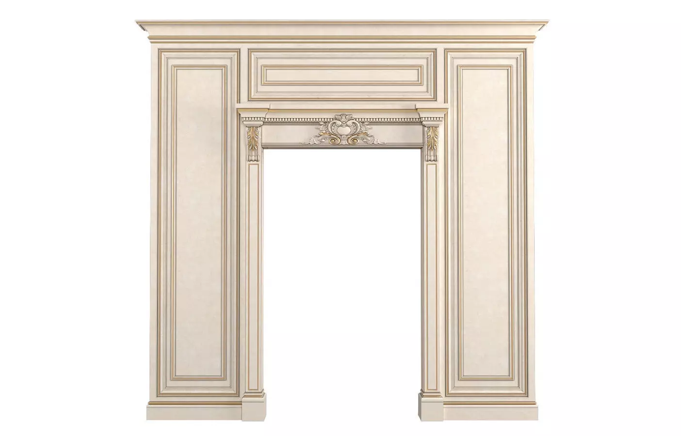 Classic Doorway Door Portal Wall Panels 3D model_0