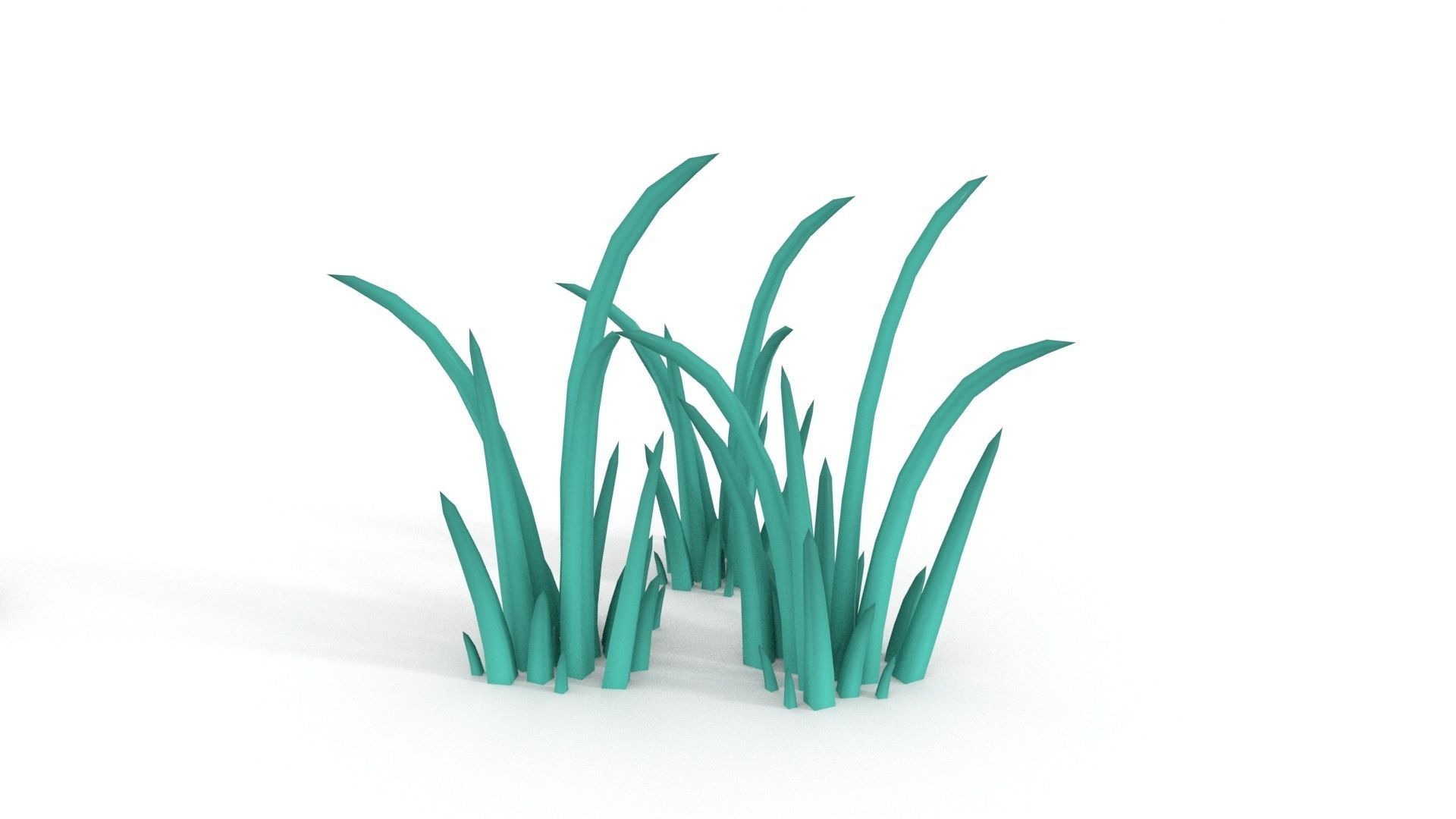 Low-poly Stylized  grass collection 3D model_2