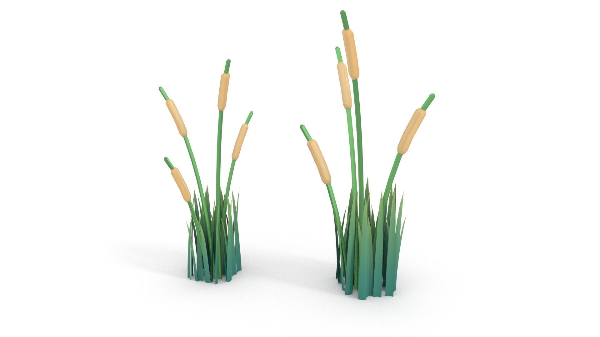 Low-poly Stylized  grass collection 3D model_3