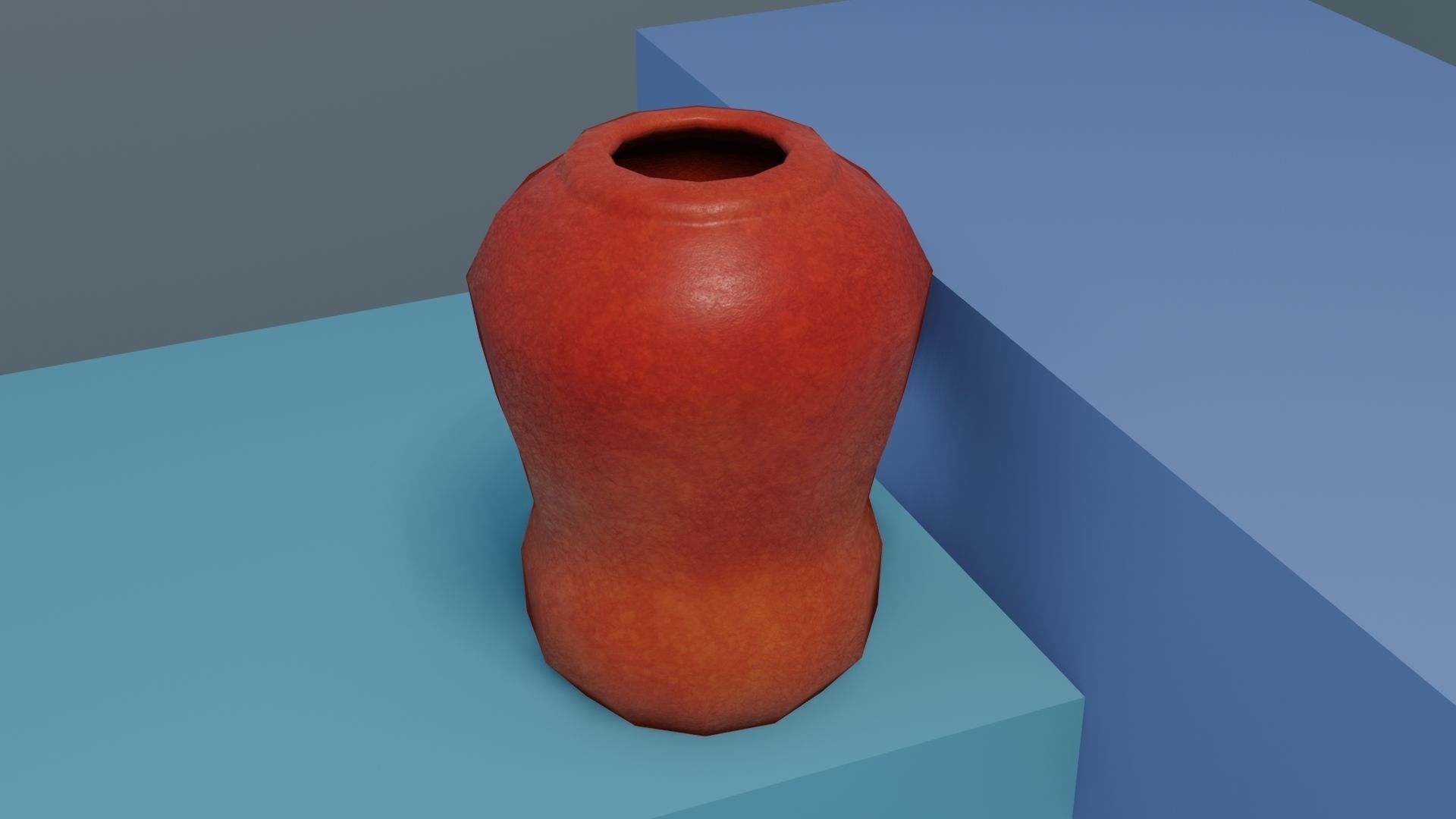 Pot set 4 vase Low-poly 3D model_5