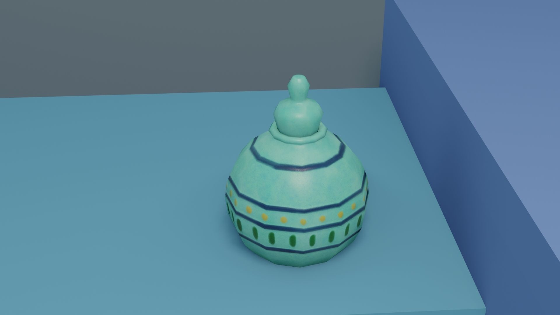 Pot set 4 vase Low-poly 3D model_2