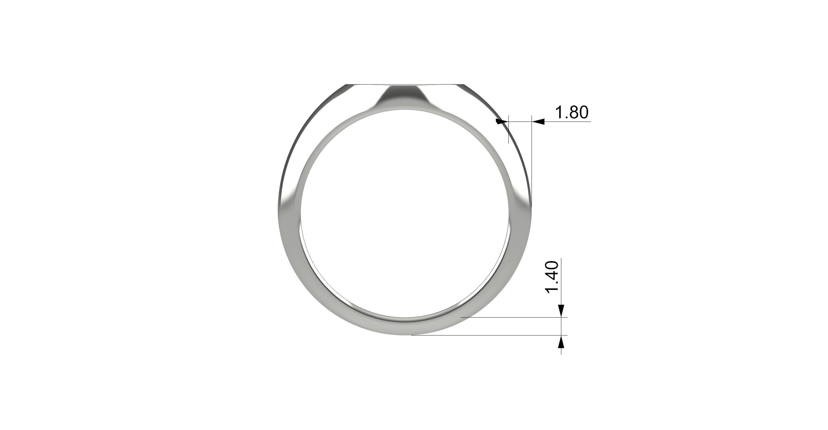 Signet Ring 3D print model_3