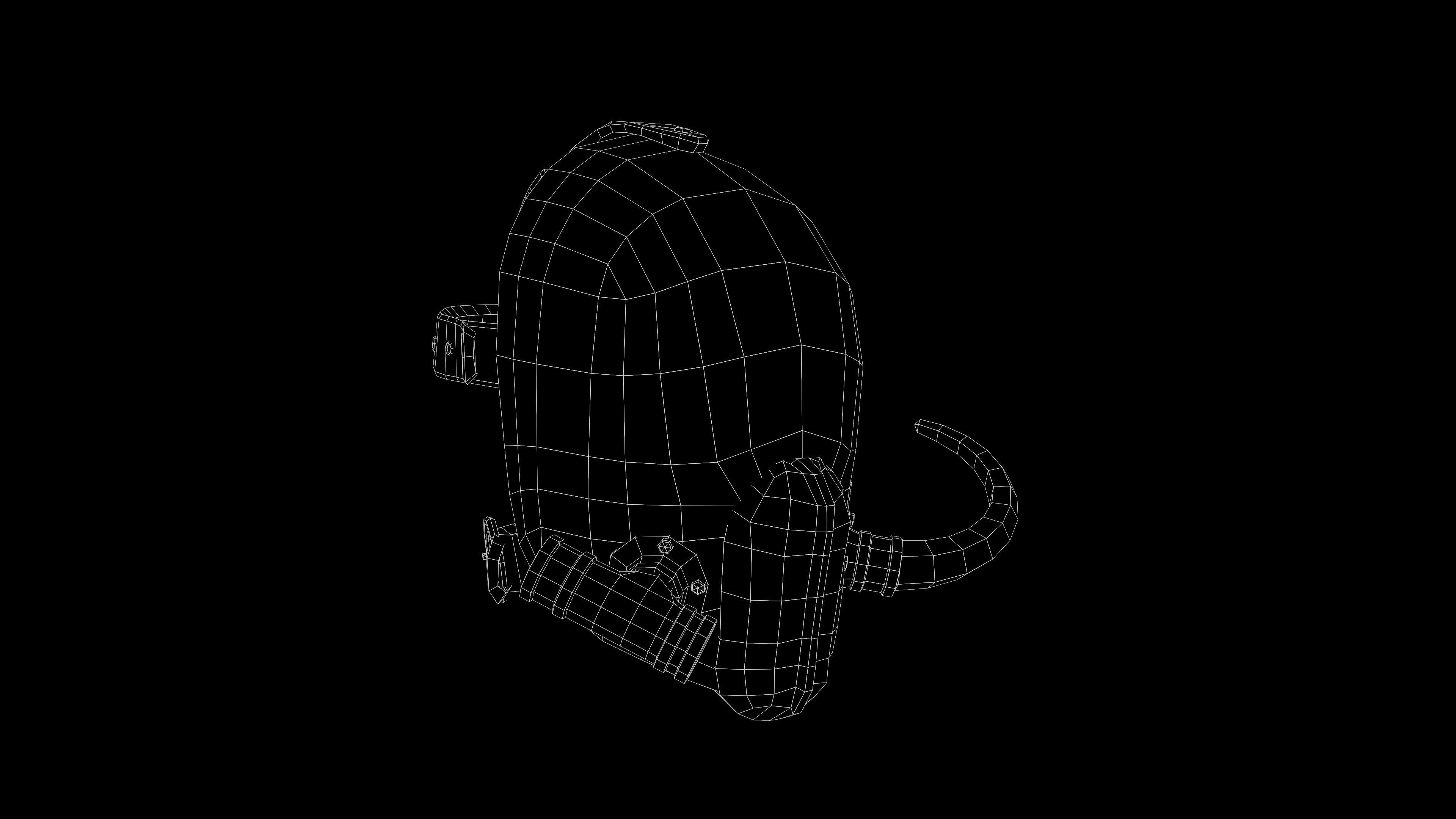 Post apocalyptic Mask2 Low-poly 3D model_22