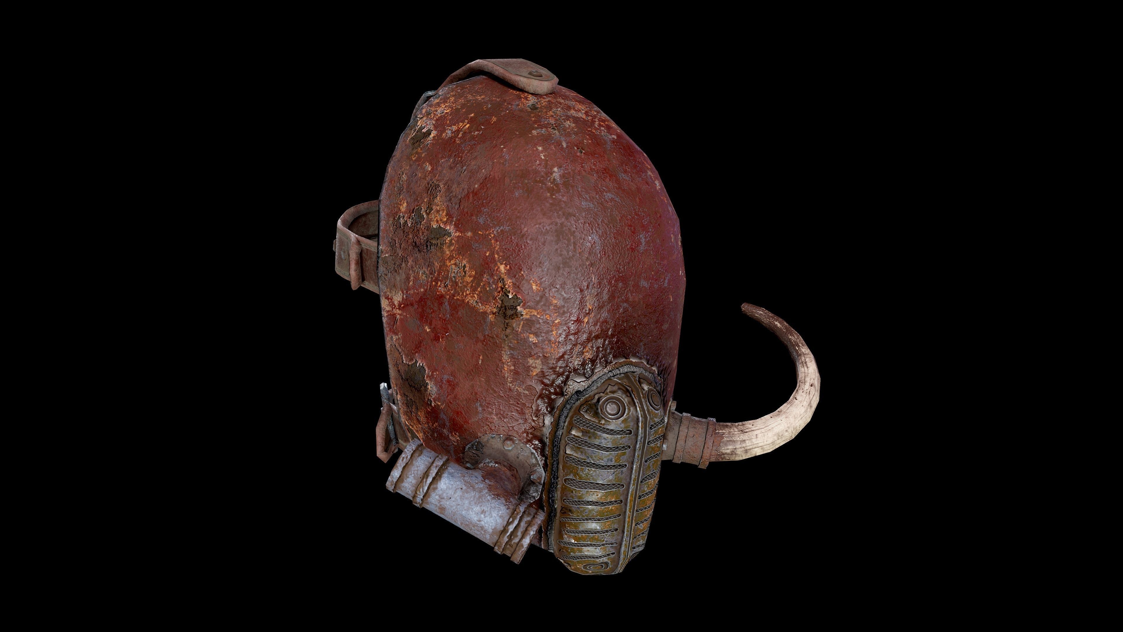 Post apocalyptic Mask2 Low-poly 3D model_17