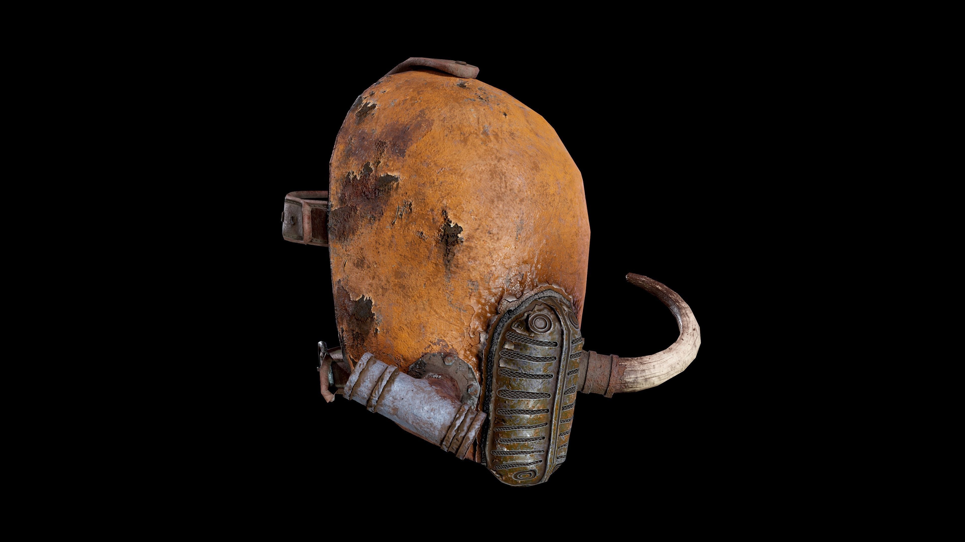 Post apocalyptic Mask2 Low-poly 3D model_7