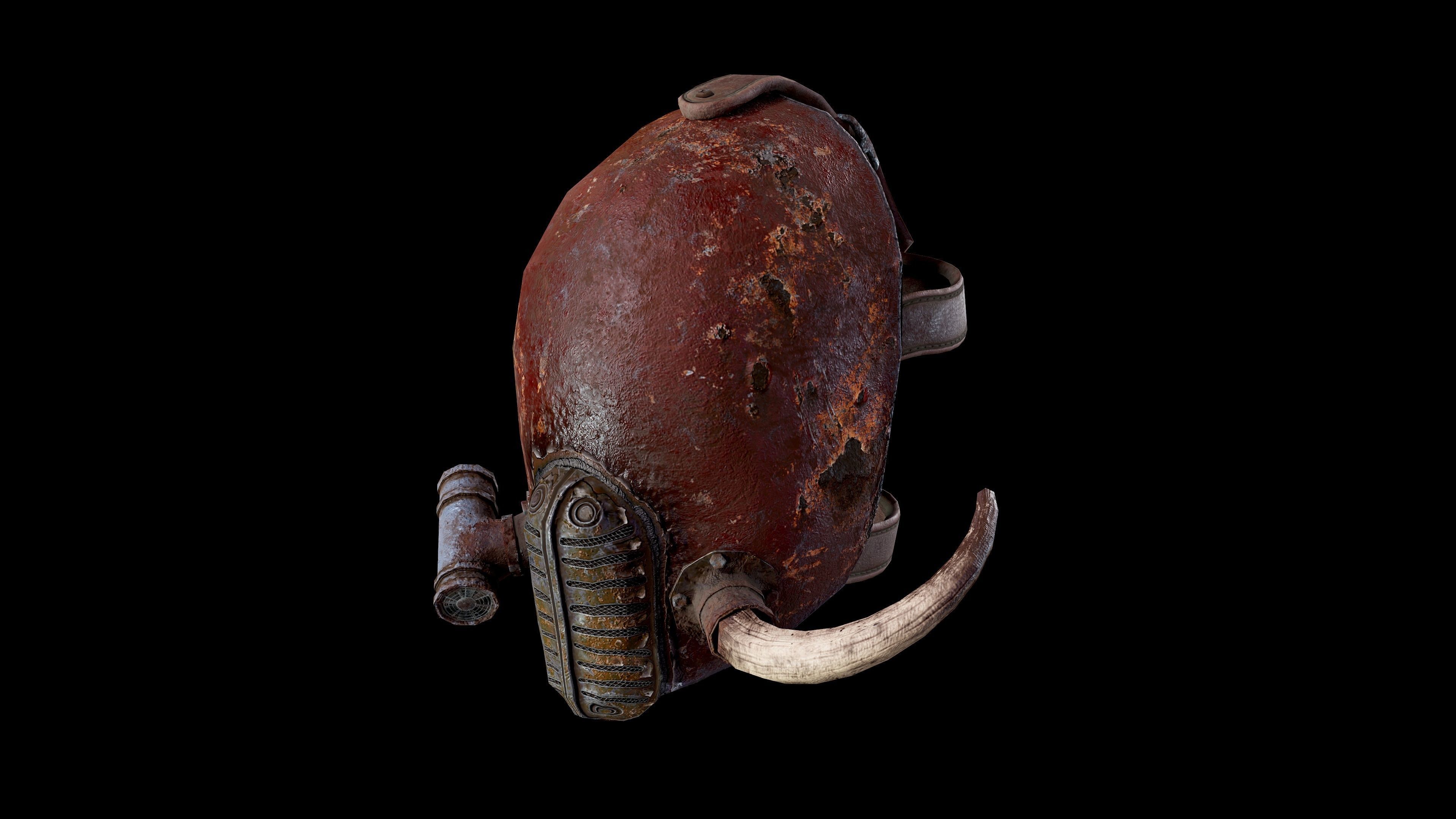 Post apocalyptic Mask2 Low-poly 3D model_19