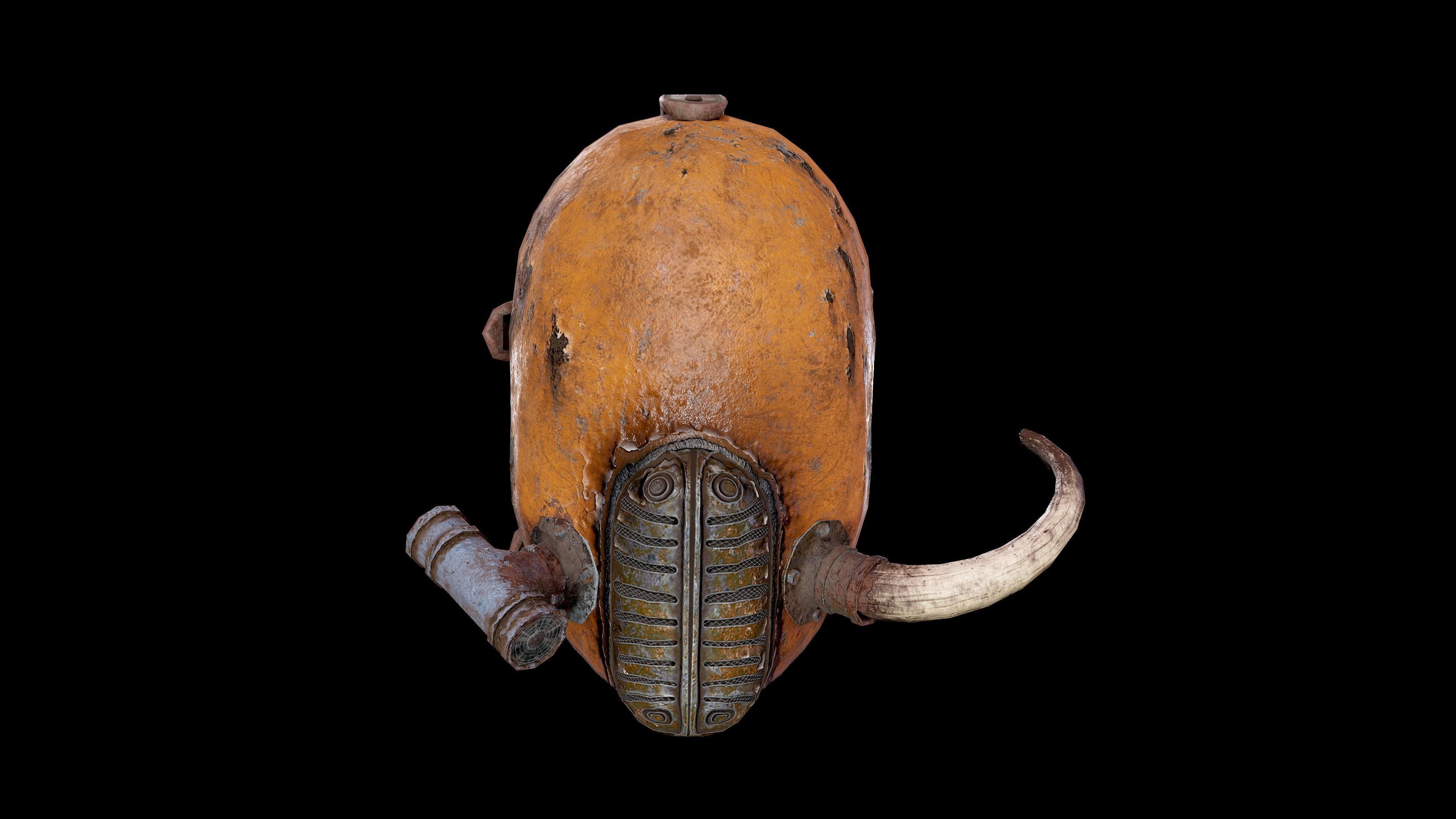 Post apocalyptic Mask2 Low-poly 3D model_8