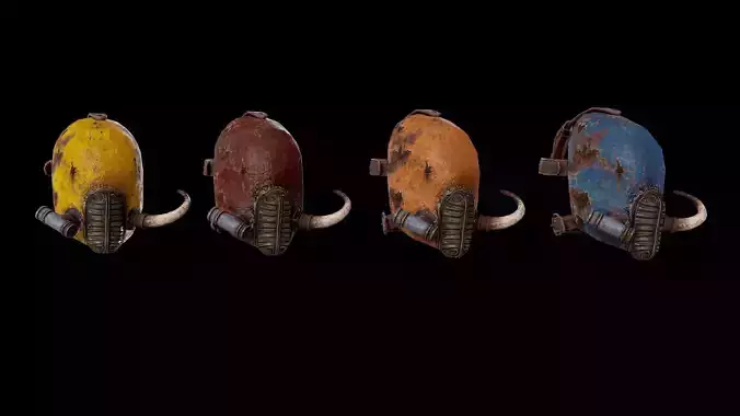 Post apocalyptic Mask2 Low-poly 3D model