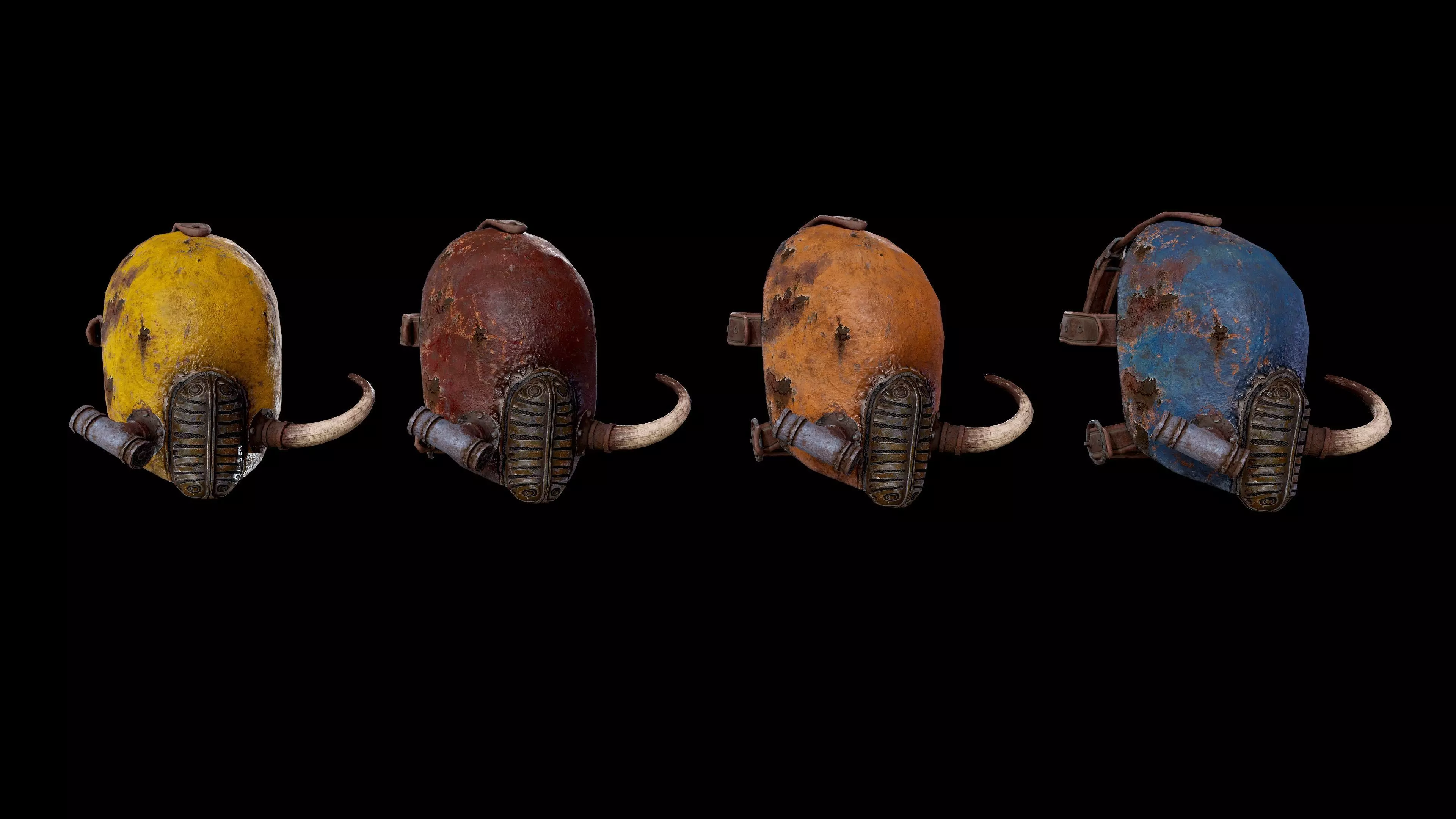 Post apocalyptic Mask2 Low-poly 3D model_0