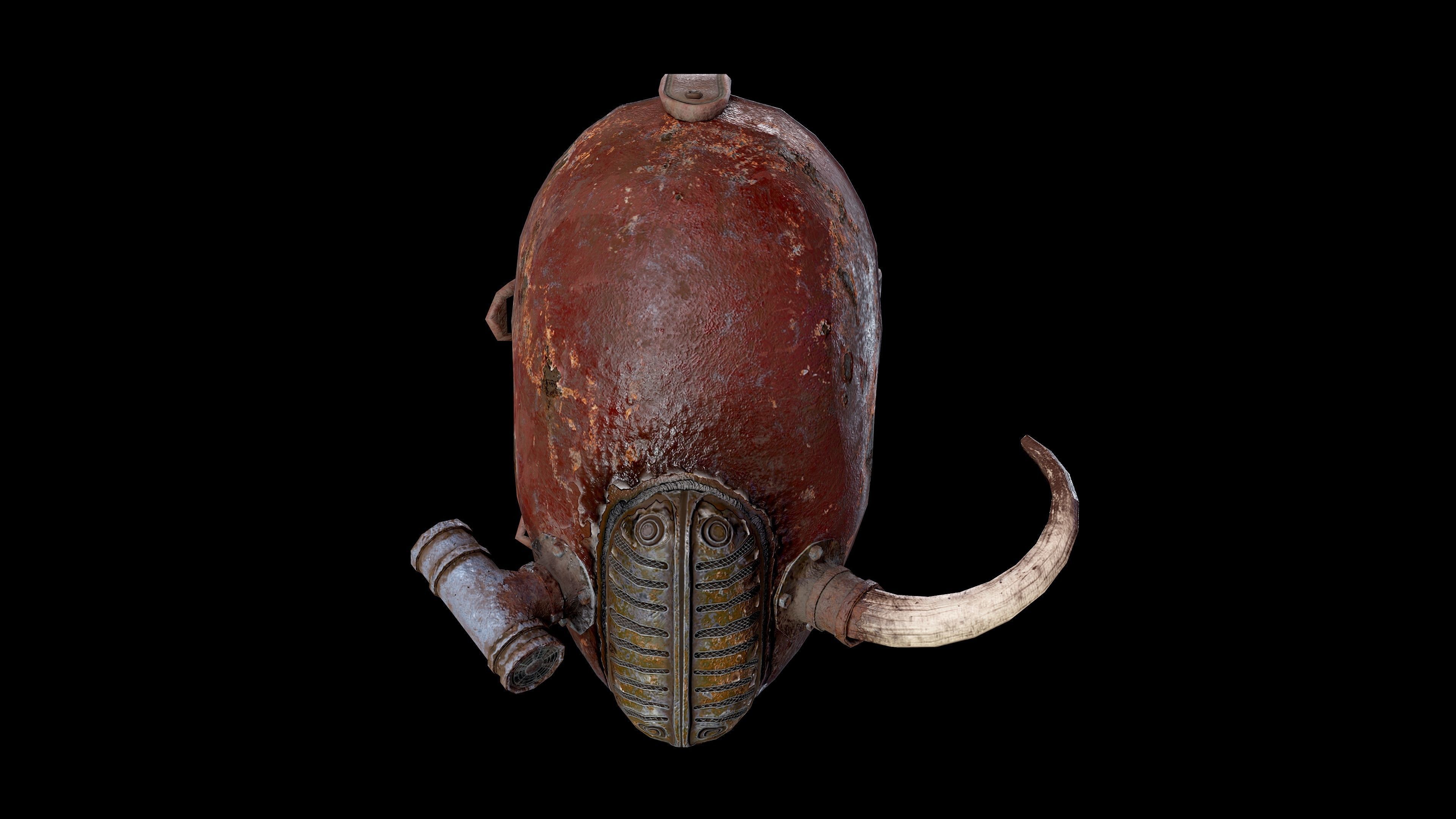 Post apocalyptic Mask2 Low-poly 3D model_18