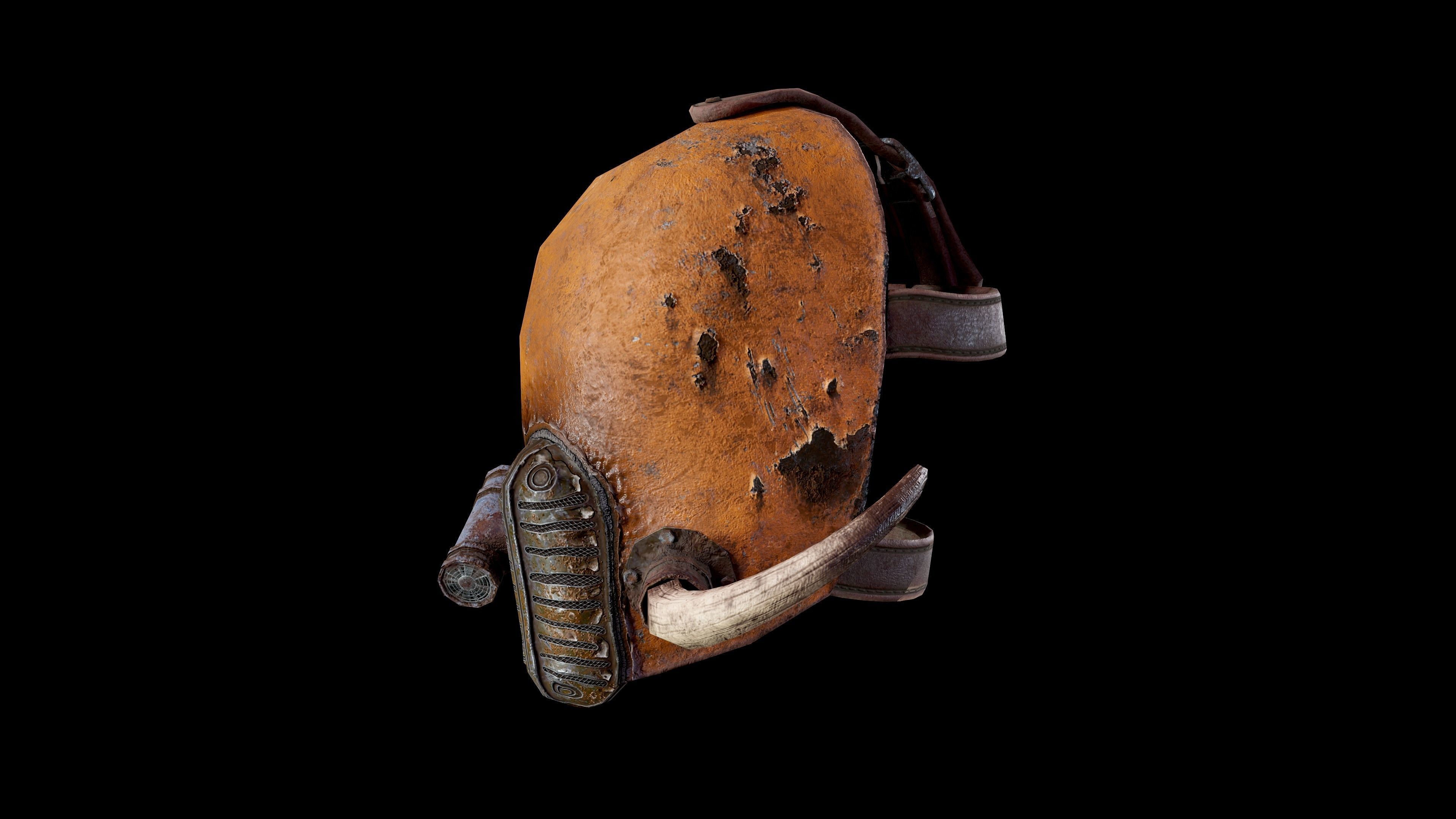 Post apocalyptic Mask2 Low-poly 3D model_9