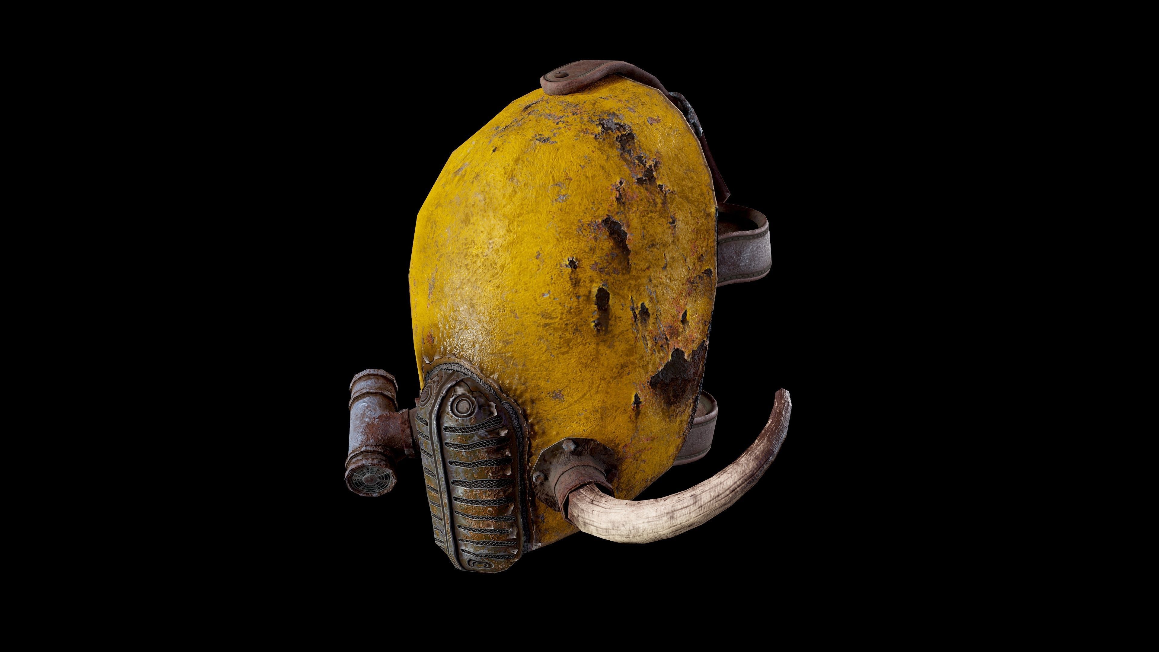 Post apocalyptic Mask2 Low-poly 3D model_4