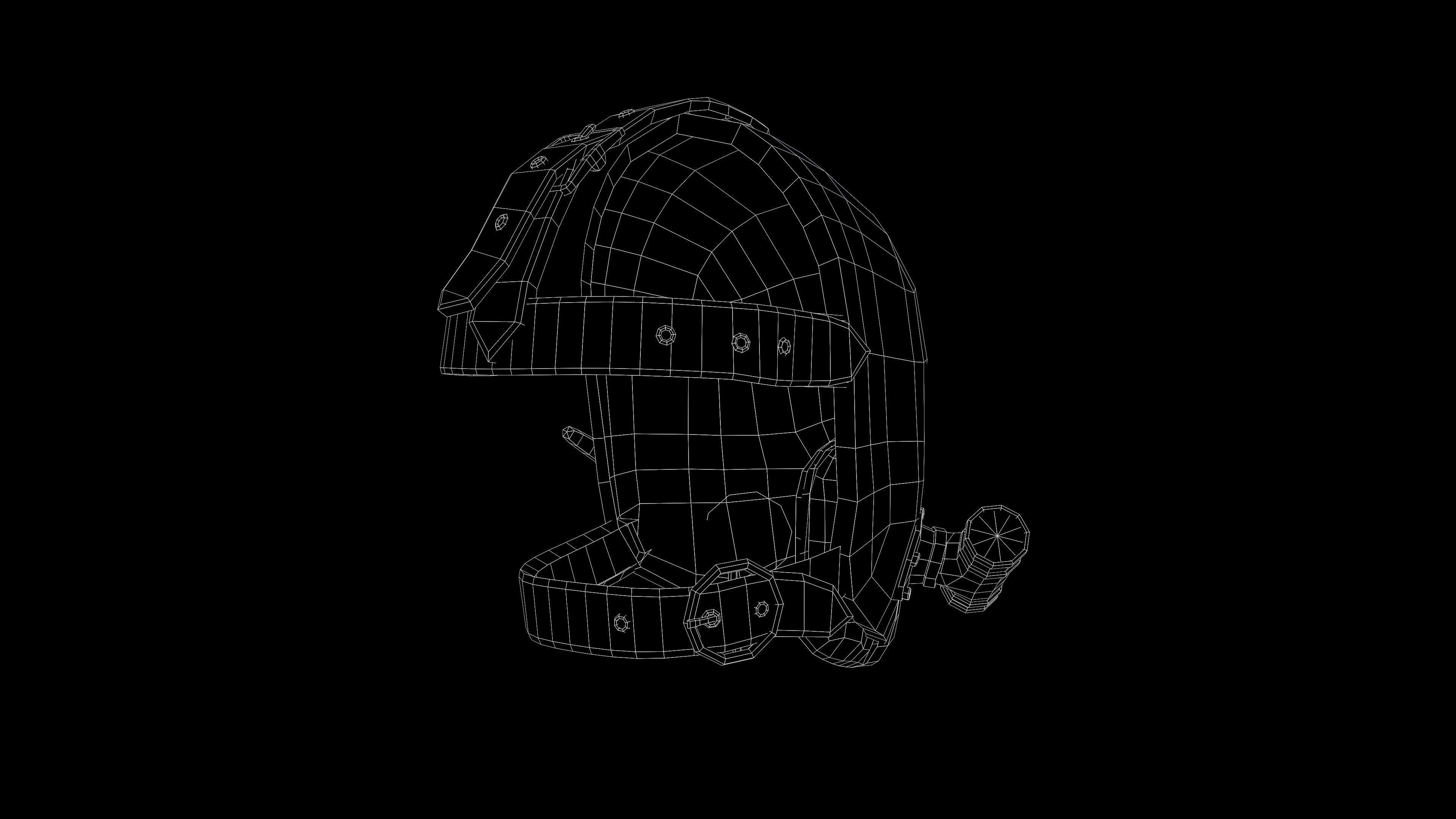 Post apocalyptic Mask2 Low-poly 3D model_25