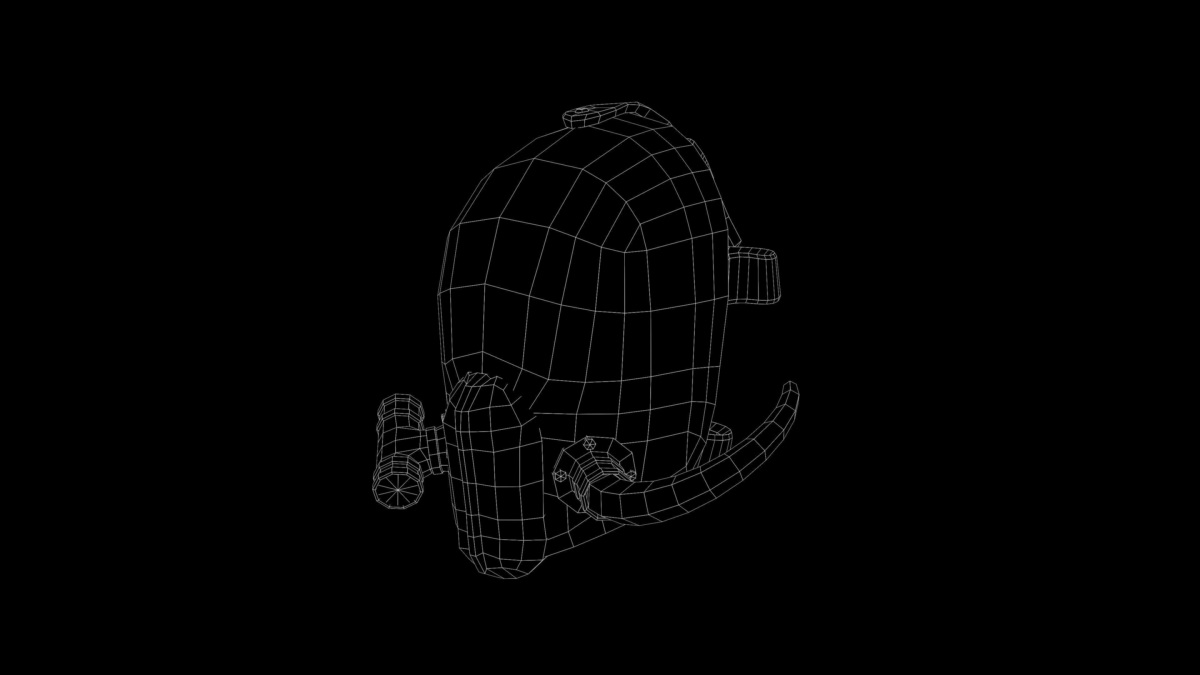 Post apocalyptic Mask2 Low-poly 3D model_26