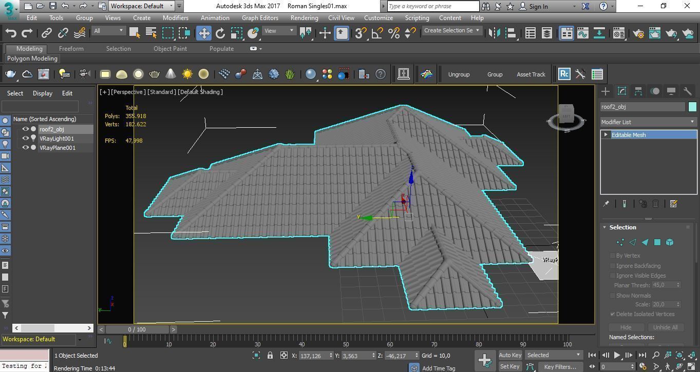 Roman Roof Tile 3D model_7